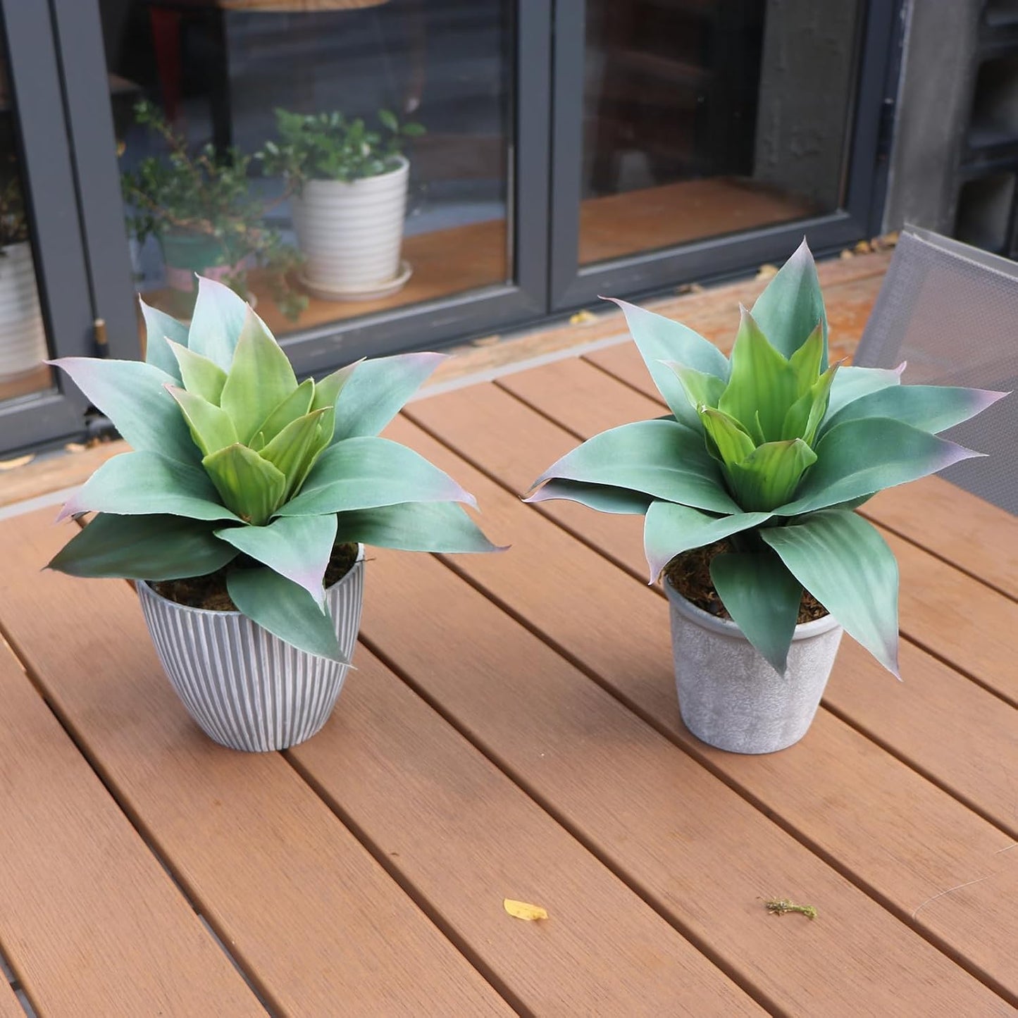 Large Agave Plants Artificial Succulents Fake Succulents Unpotted for Family Office Decor / Set of 2
