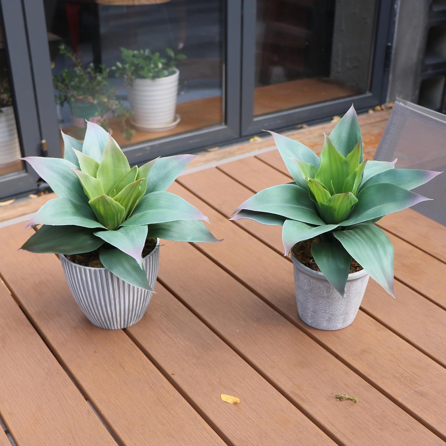Large Agave Plants Artificial Succulents Fake Succulents Unpotted for Family Office Decor / Set of 2