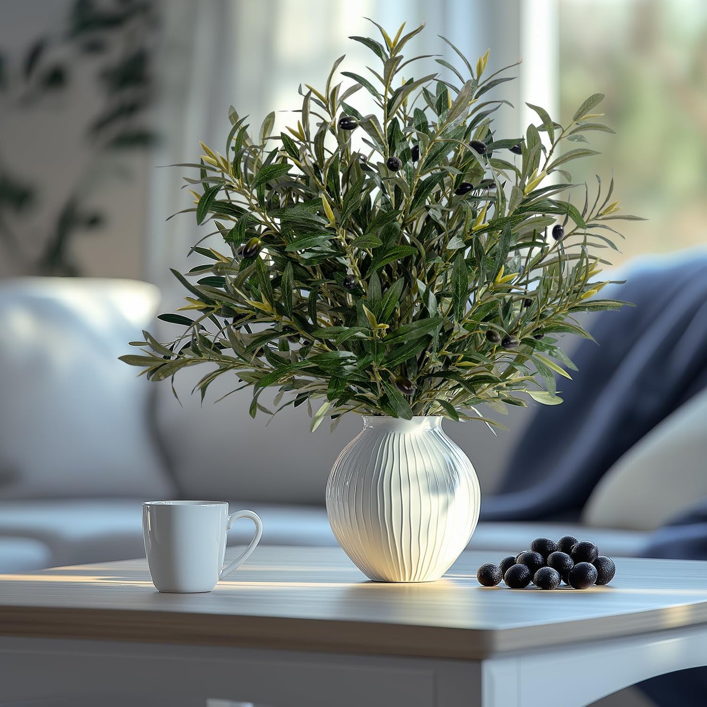 24" Artificial Olive Branches / Silk / Middle / Set of 8