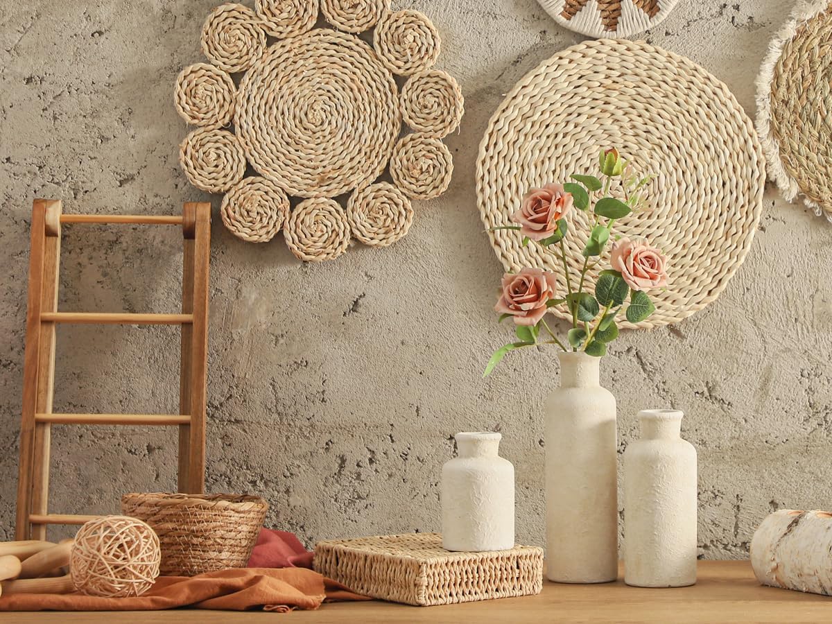 Ceramic Vases / Pottery Rustic Farmhouse Decorative Vases Modern / 007 Rustic - White / Set of 3