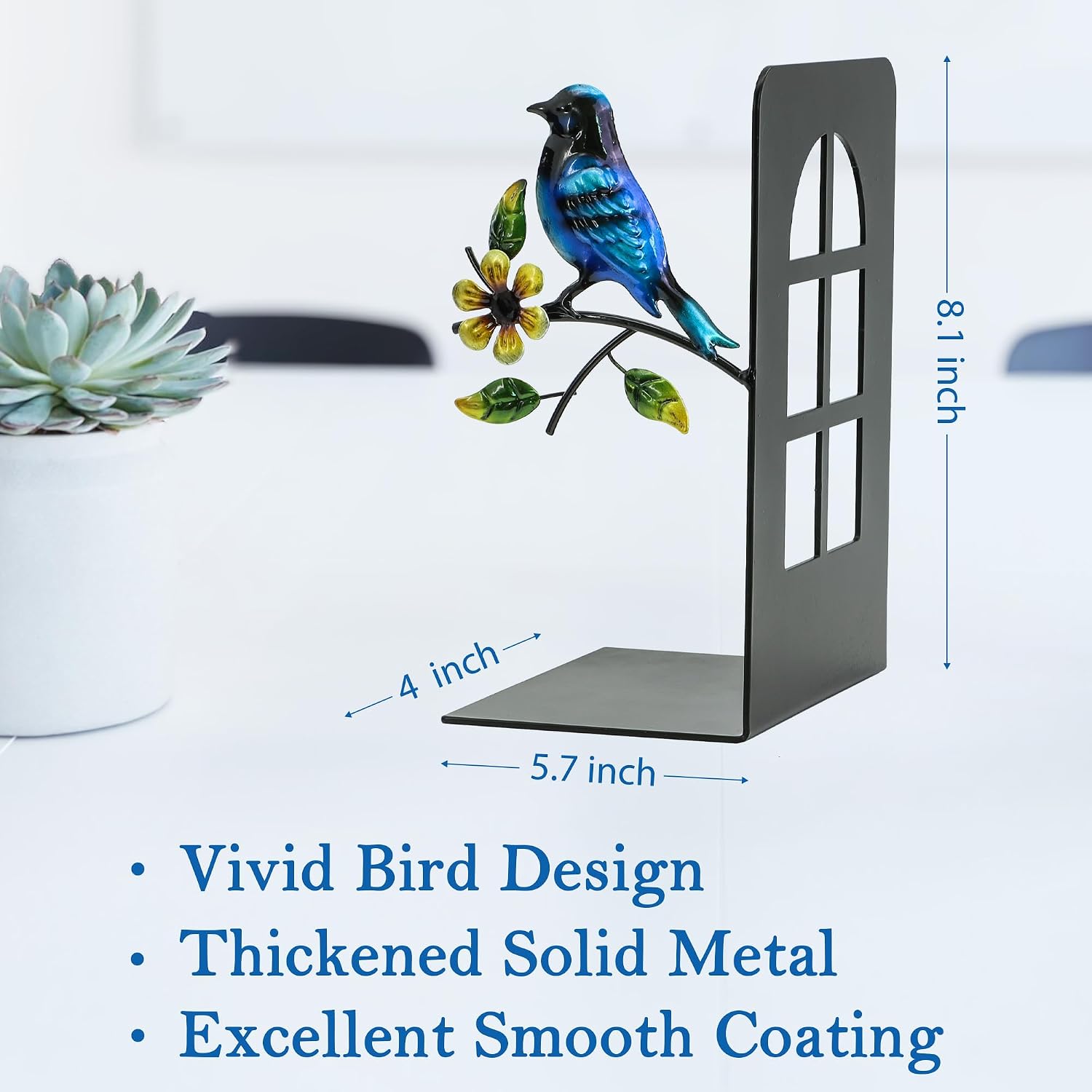 Metal Bookends / Book / Birds Bookend