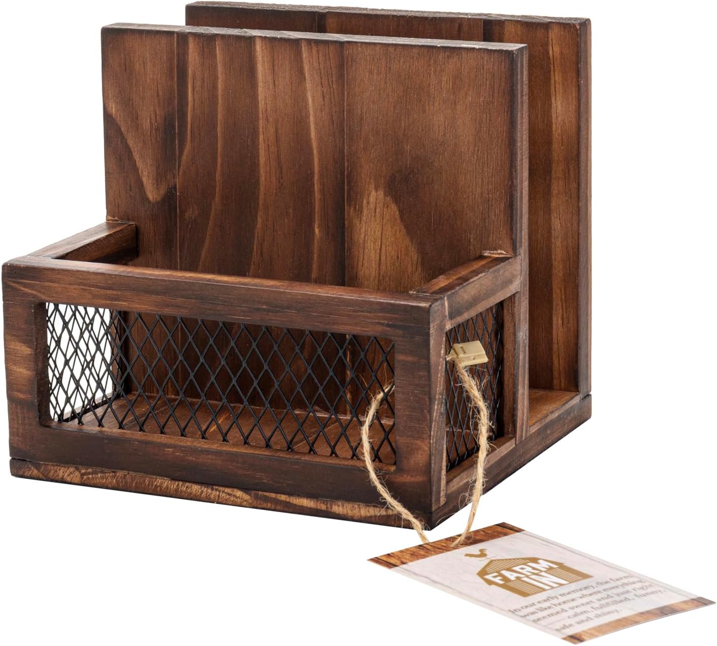 Farmhouse Multifunctional Napkin Holder / Burnt