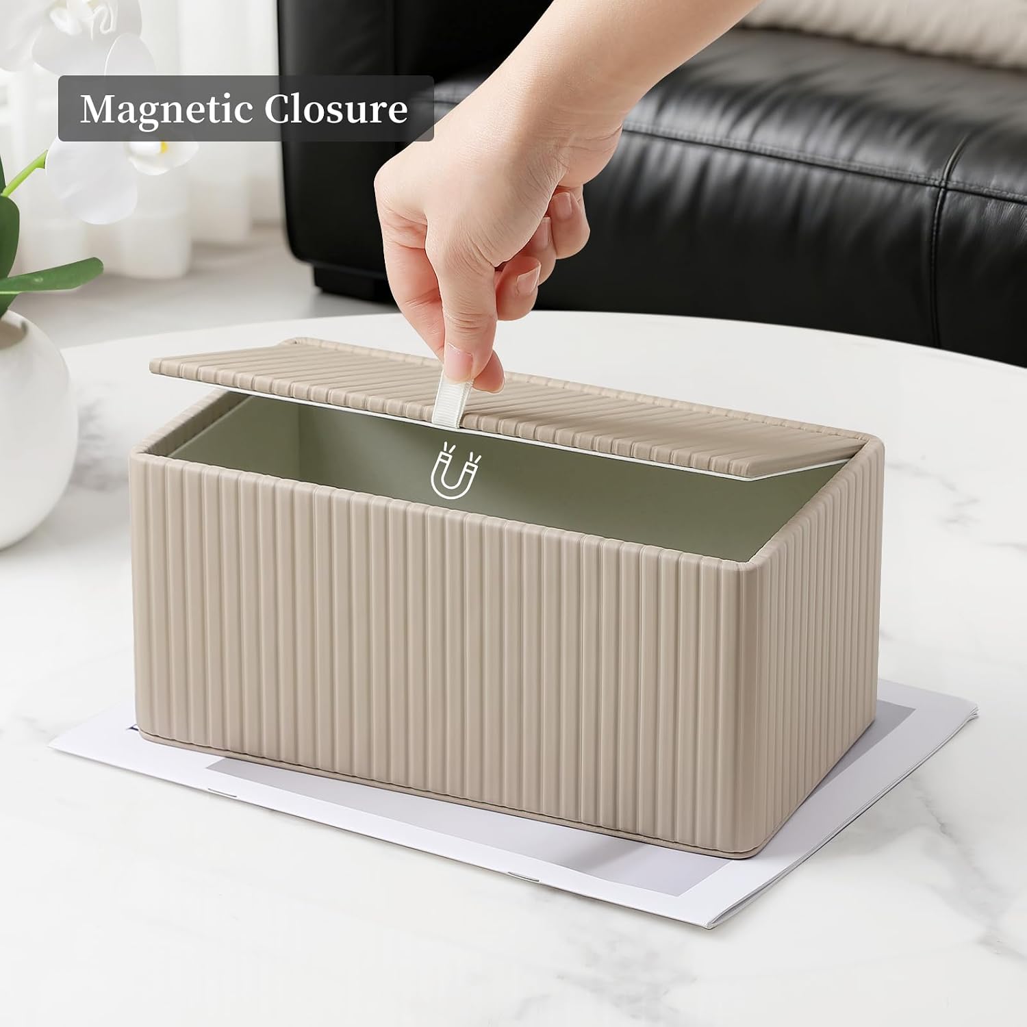 Rectangle Tissue Box Holder / Beige