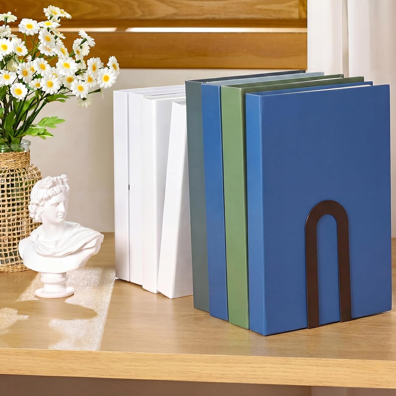 Modern Metal Book Ends / 5.5*3.75*2.25inch / Bronze / Set of 12
