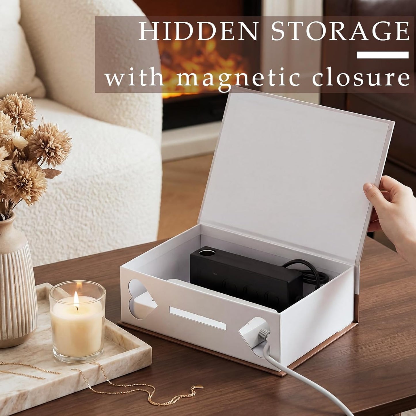 Cable Cord Organizer Hider Box / Light Brown / Sunlight