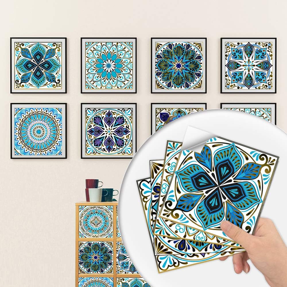 Mandala Style Tile Sticker / Mtl-01 / 4 x 4 / Set of 25