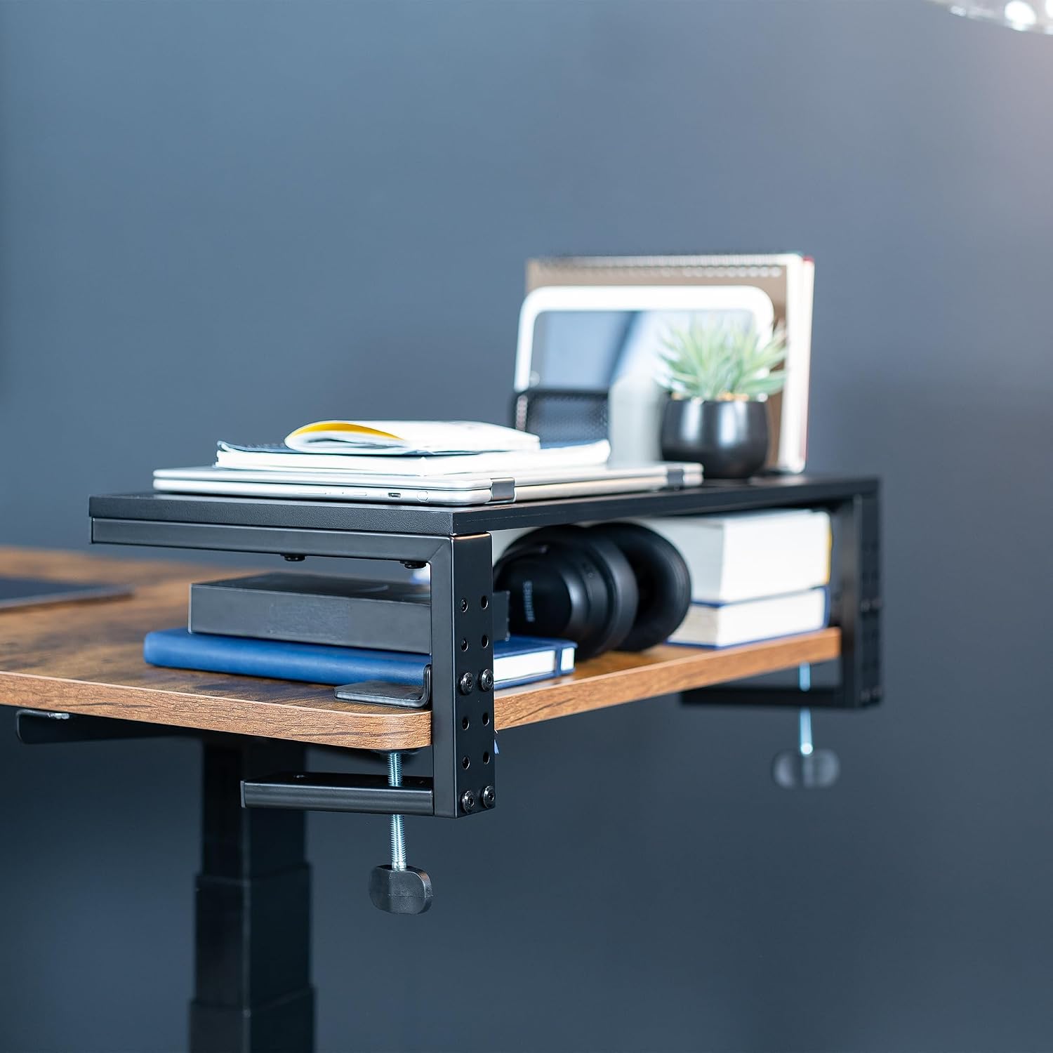 VIVO Clamp-on 22 inch Desk Extension Shelf for Gaming PC, Ergonomic Computer Monitor and Laptop Riser, Printer Stand