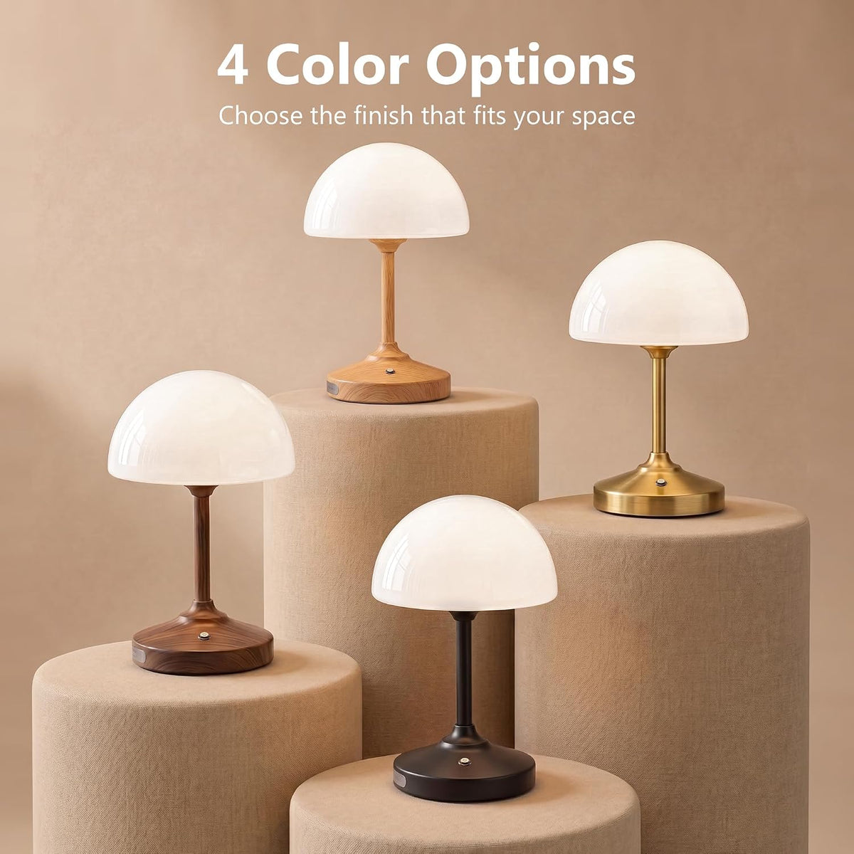 Table Lamp Cordless Lamp,5000mAh Rechargeble Battery Operated Lamp | 11.02" Small Bedside Desk Lamps for Living Room