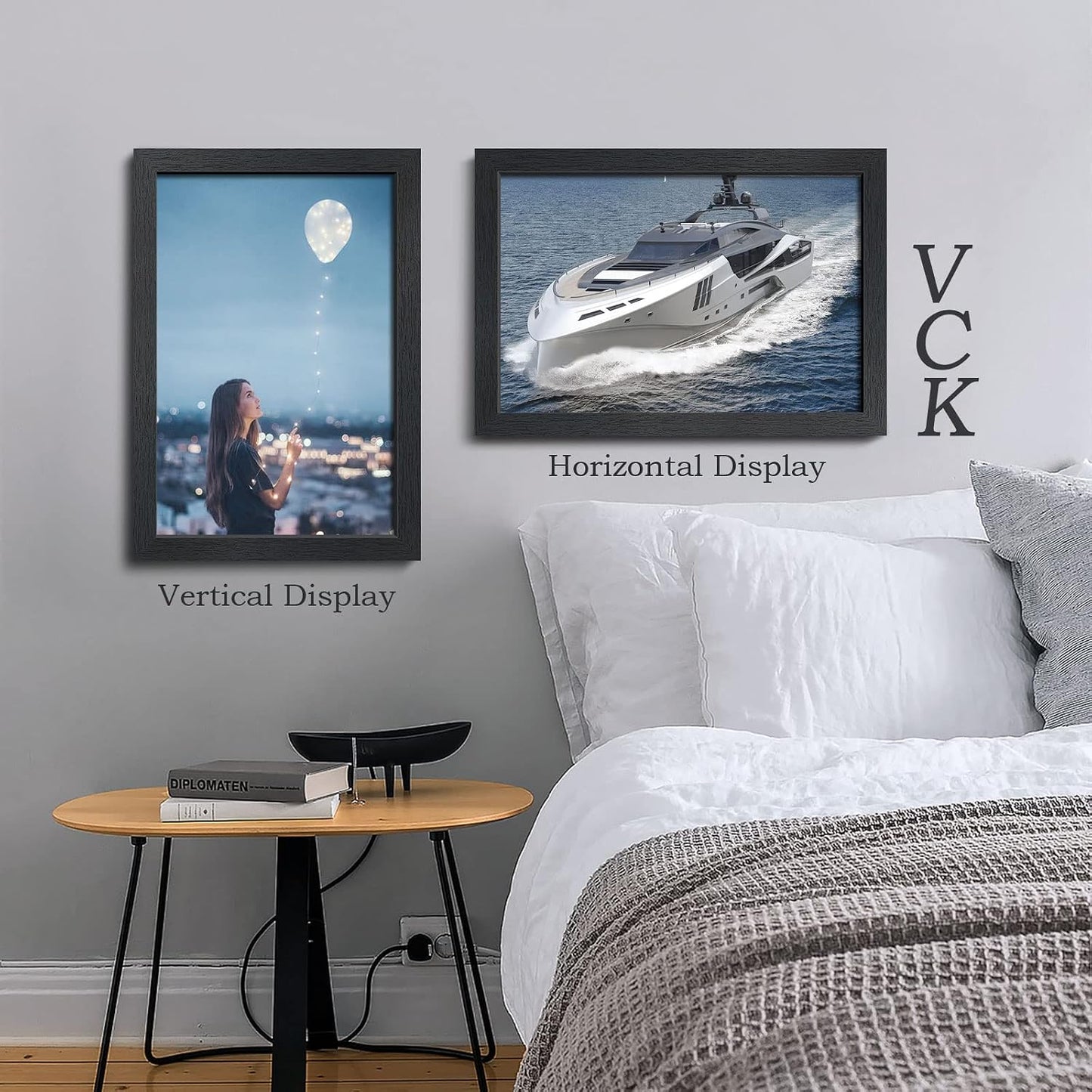 VCK 12x18 Frame Black 4 Pack, Wide Thick Wood Border, for Poster/Print | Exclusive Woodgrain, Wall Hanging, HD