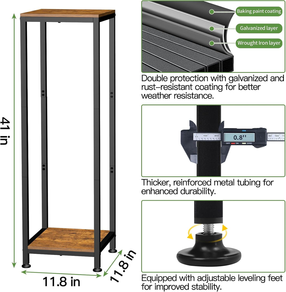 Lilybud--lily Plant Stand Indoor, 41'' Extra Tall Wood Plant Stands Heavy Duty Pedestal Stand for Indoor Outdoor