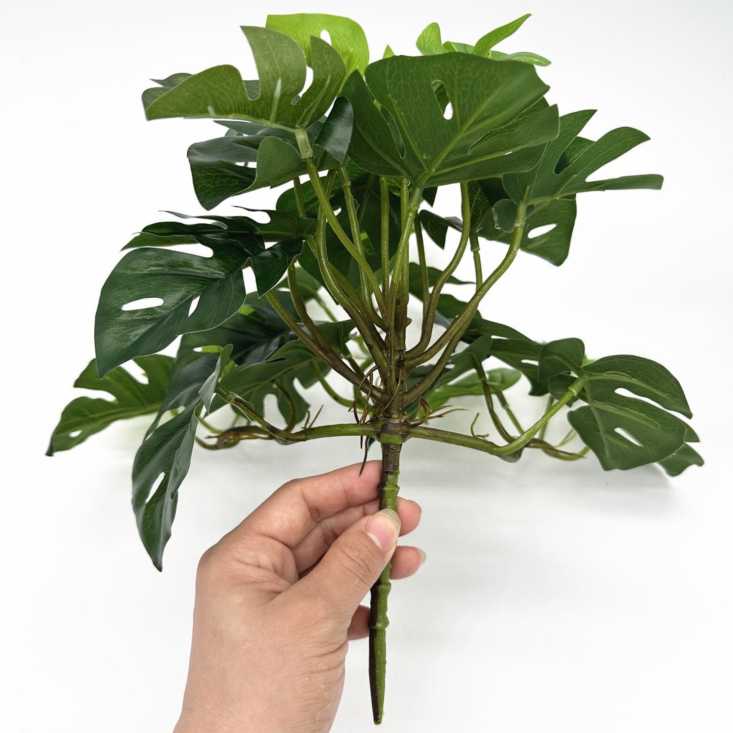 Fake Plants Hanging Small Faux Potted Ivy Vine Artificial Monstera Mini / Monstera Plant - Green
