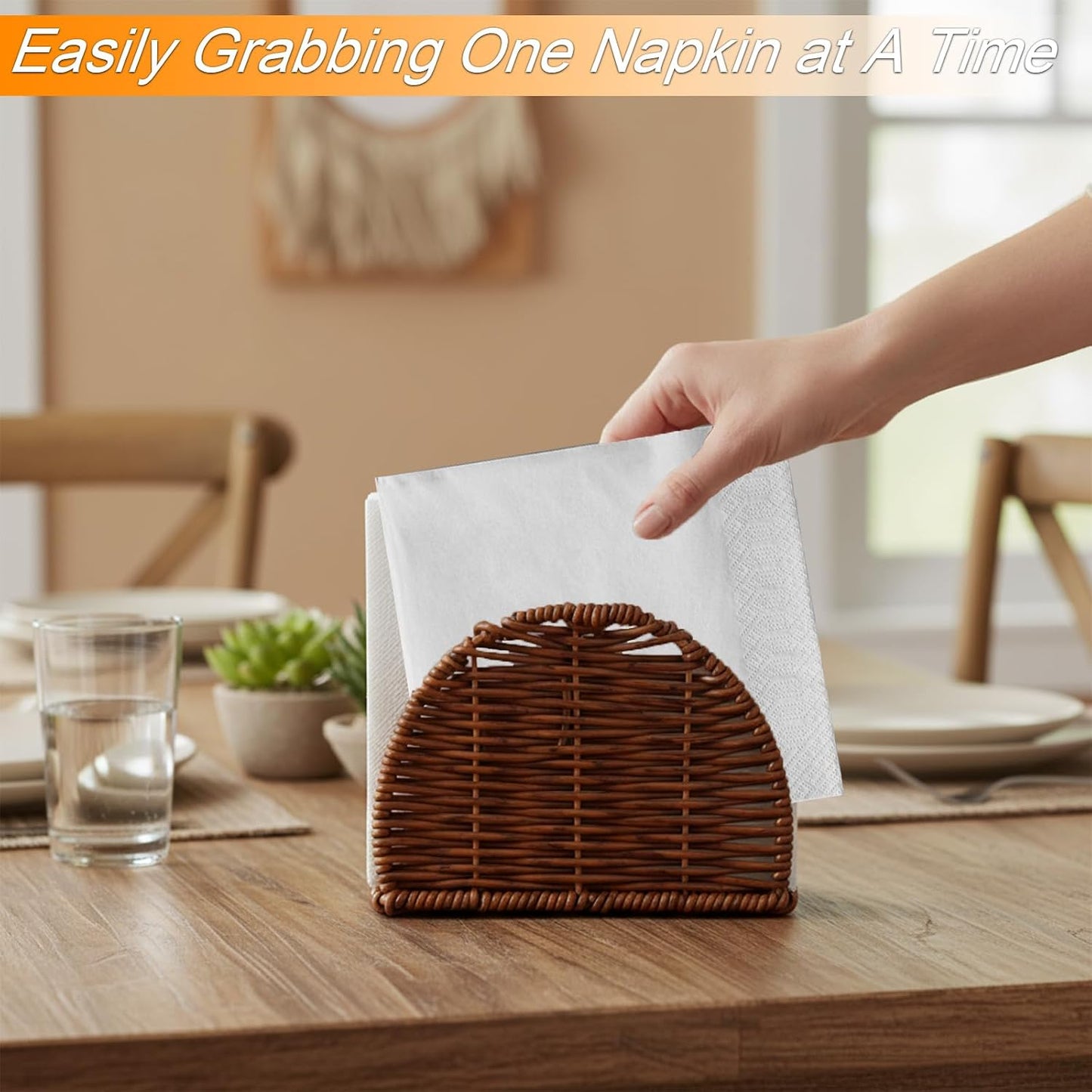 Rattan napkin holder / 6.1 Inch