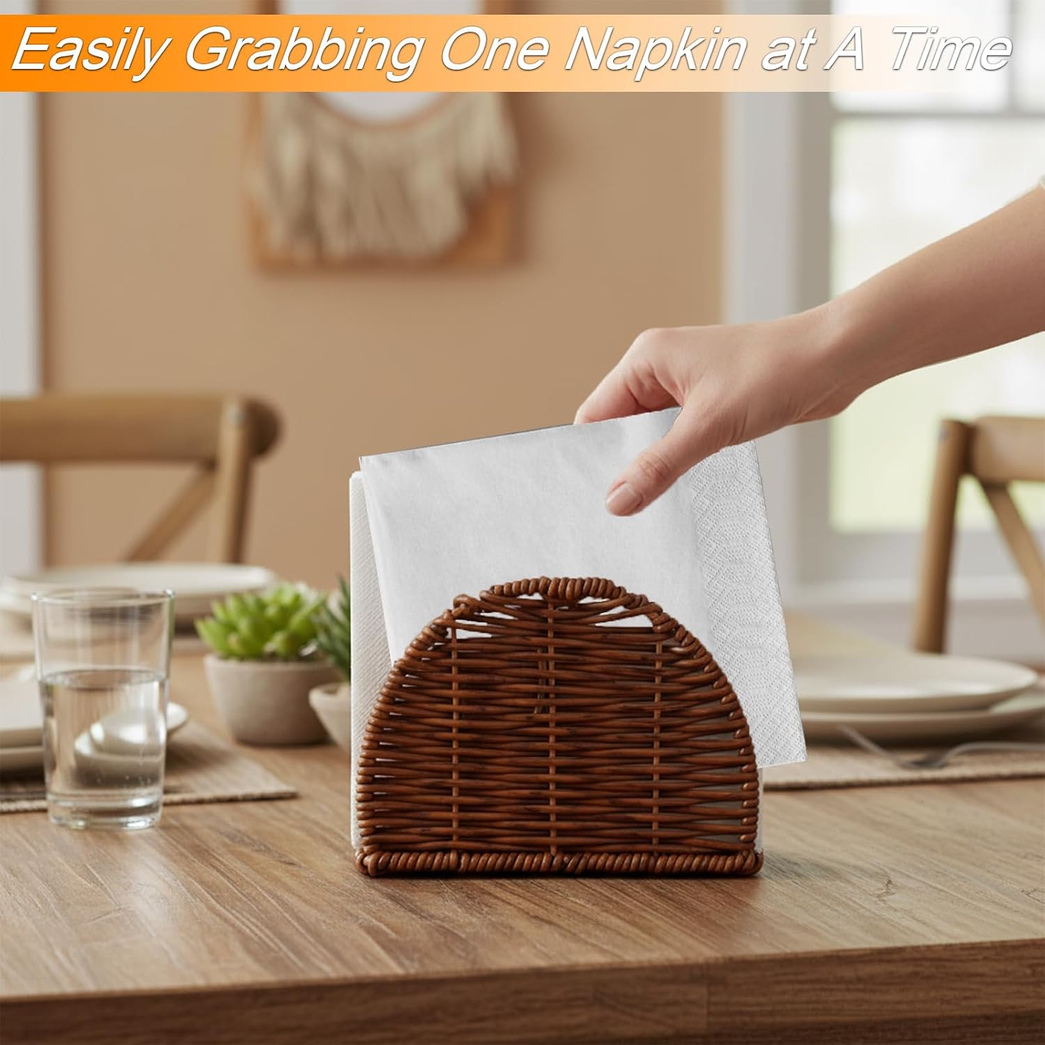 Rattan napkin holder / 6.1 Inch