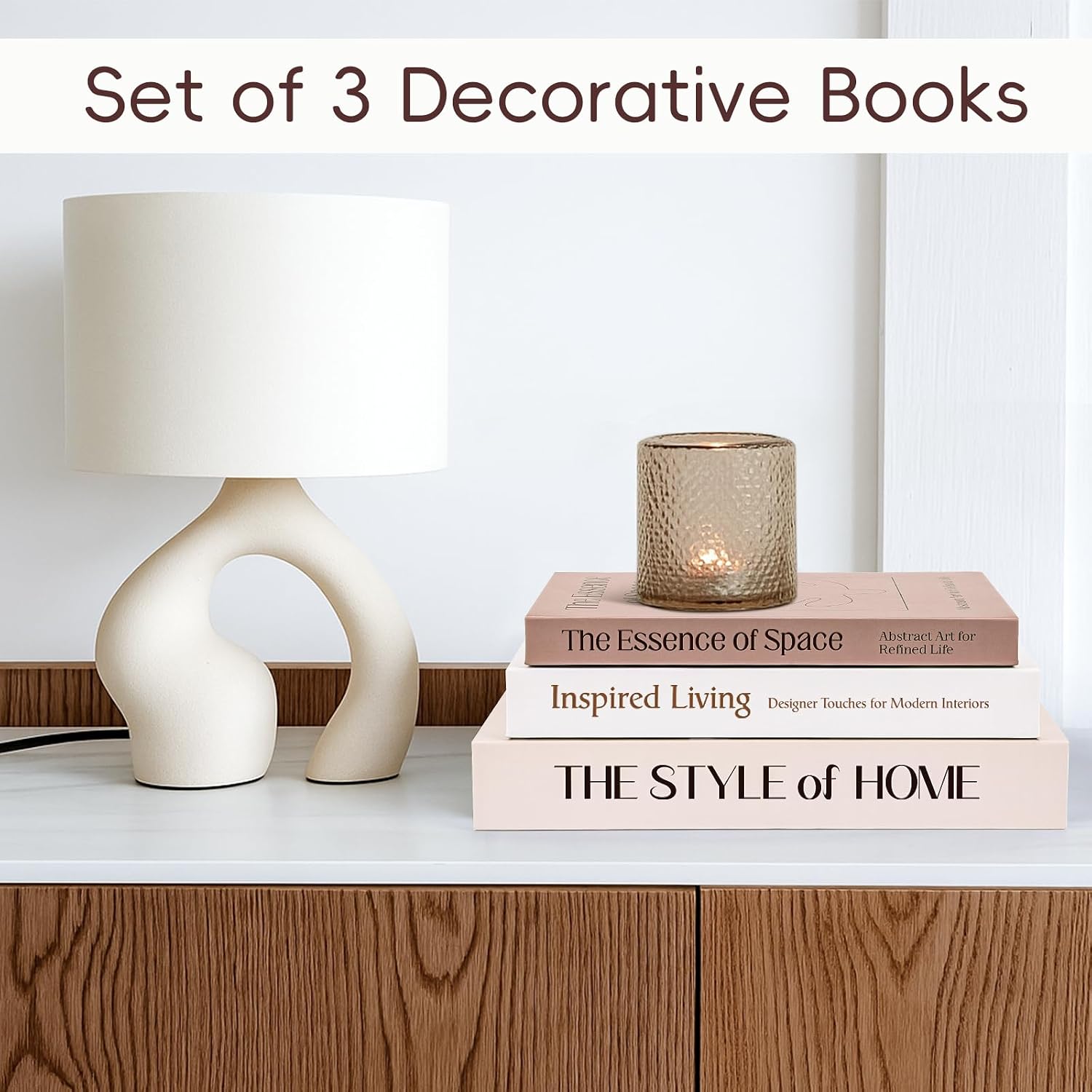 Aesthetic Decorative Books / Brown-beige-khaki / Set of 3