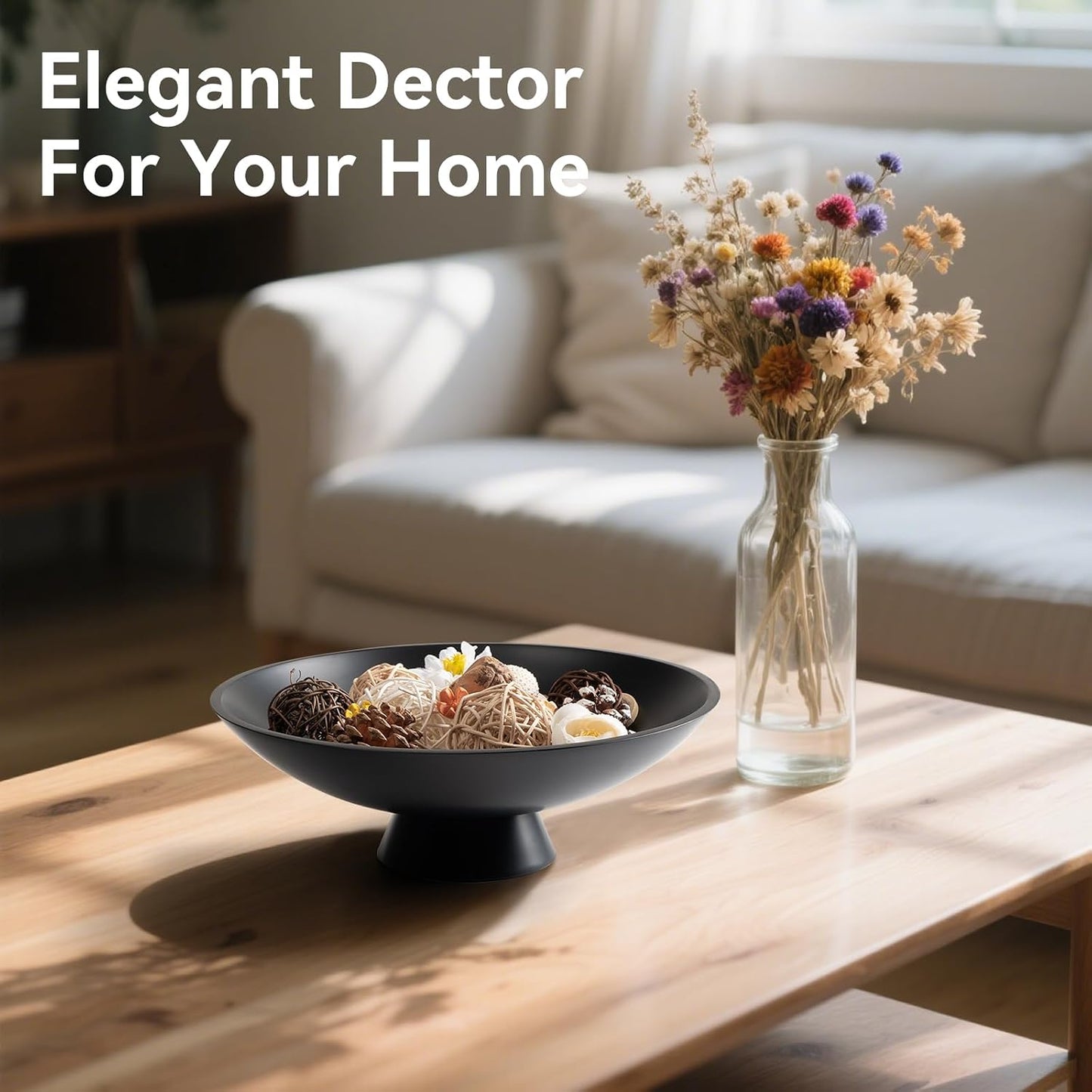 Decorative fruit bowl / Black