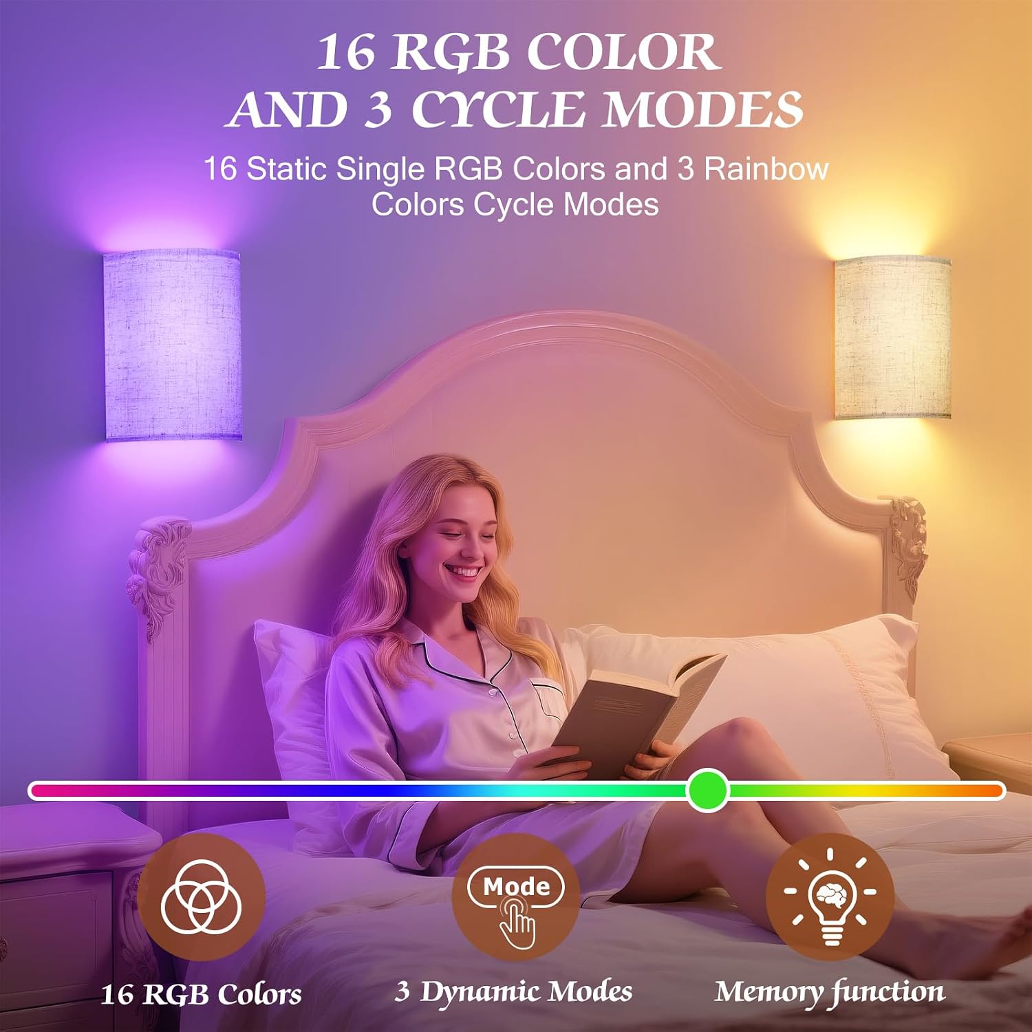 OCATO Battery Operated Wall Sconce Wireless Wall Sconces Set of Two | Rechargeable Magnetic Bulb Wall Lights Lamp
