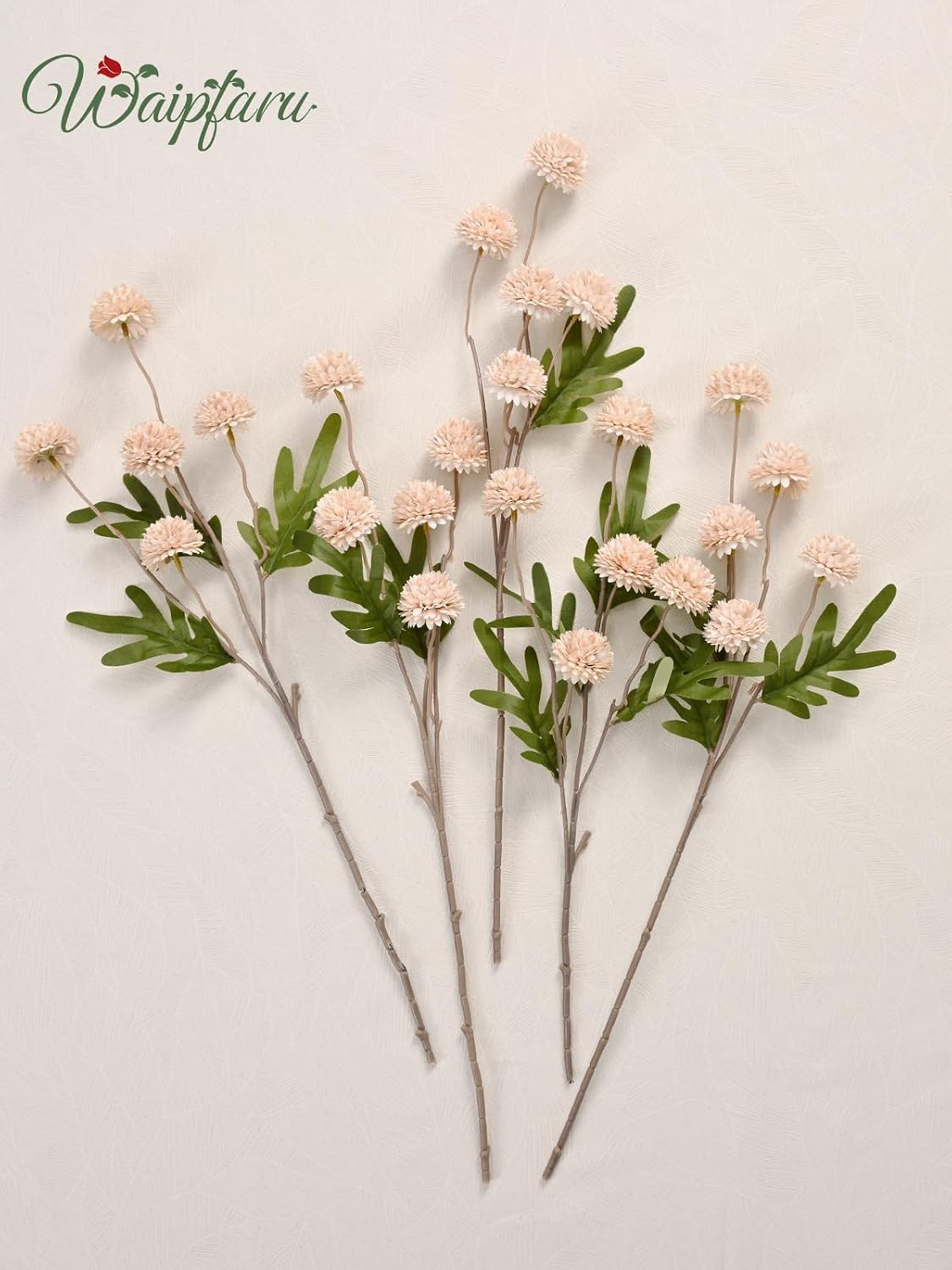 Fake Silk Pompon Mum Artificial Flowers / Beige / Set of 10