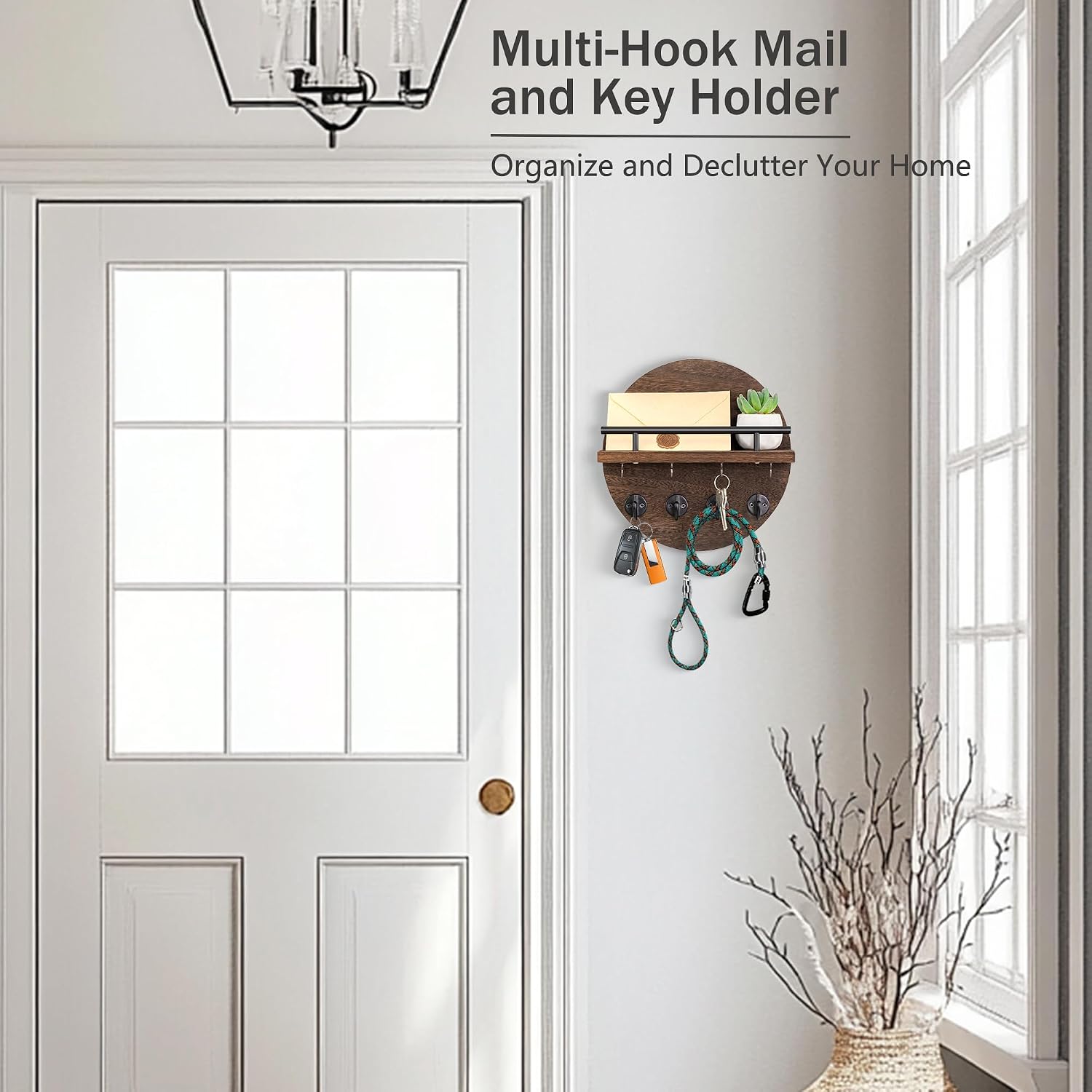 8 Key Hooks / Brown / 10.2 Inch