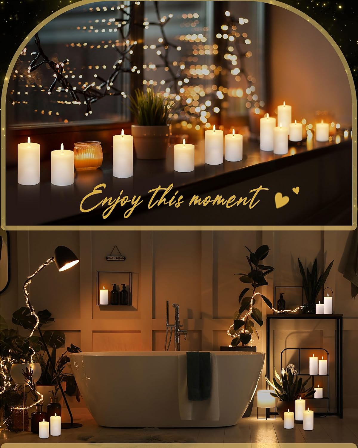 9 Pack White Flameless Candles Set with Remote and Timer Flickering Flameless Battery Candles Flat Top LED Pillar for