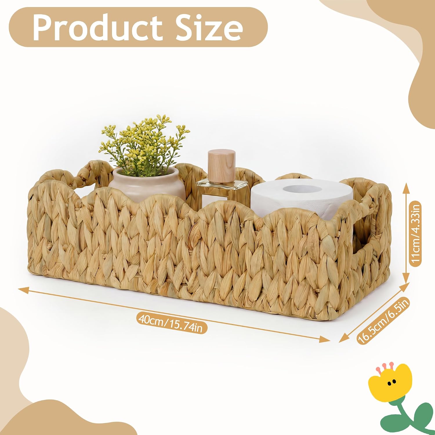 Scalloped Basket / Toilet Paper Basket / Single Basket / Natural