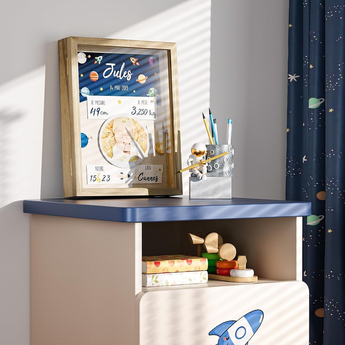 Love-KANKEI Deep Large Shadow Box 13x16.5,Solid Wood Frame,Carbonized Black | Front-Opening Glass Magnetic Door,Linen
