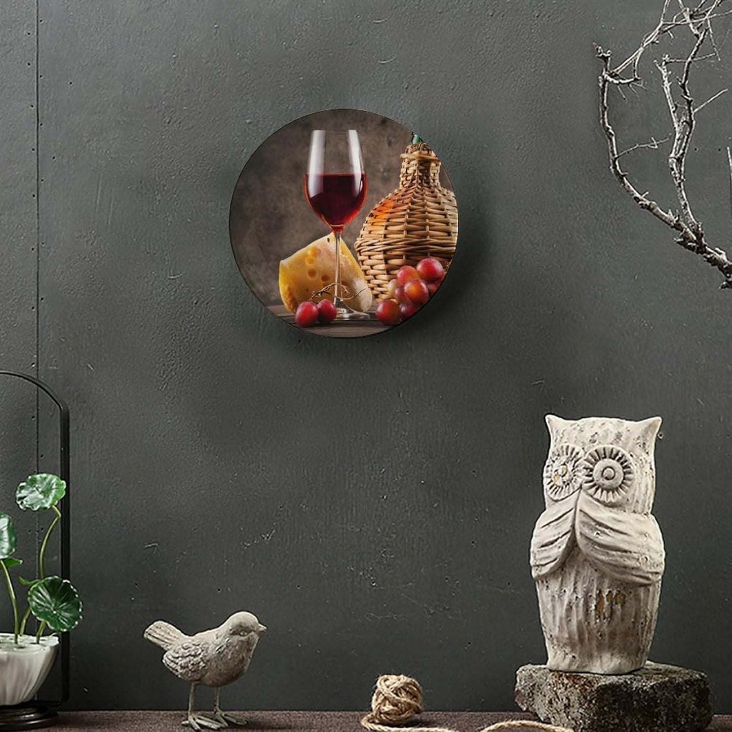 Display Stand / Home Wobble-Plate / 8 Inch / Cheese Grapes and Wine