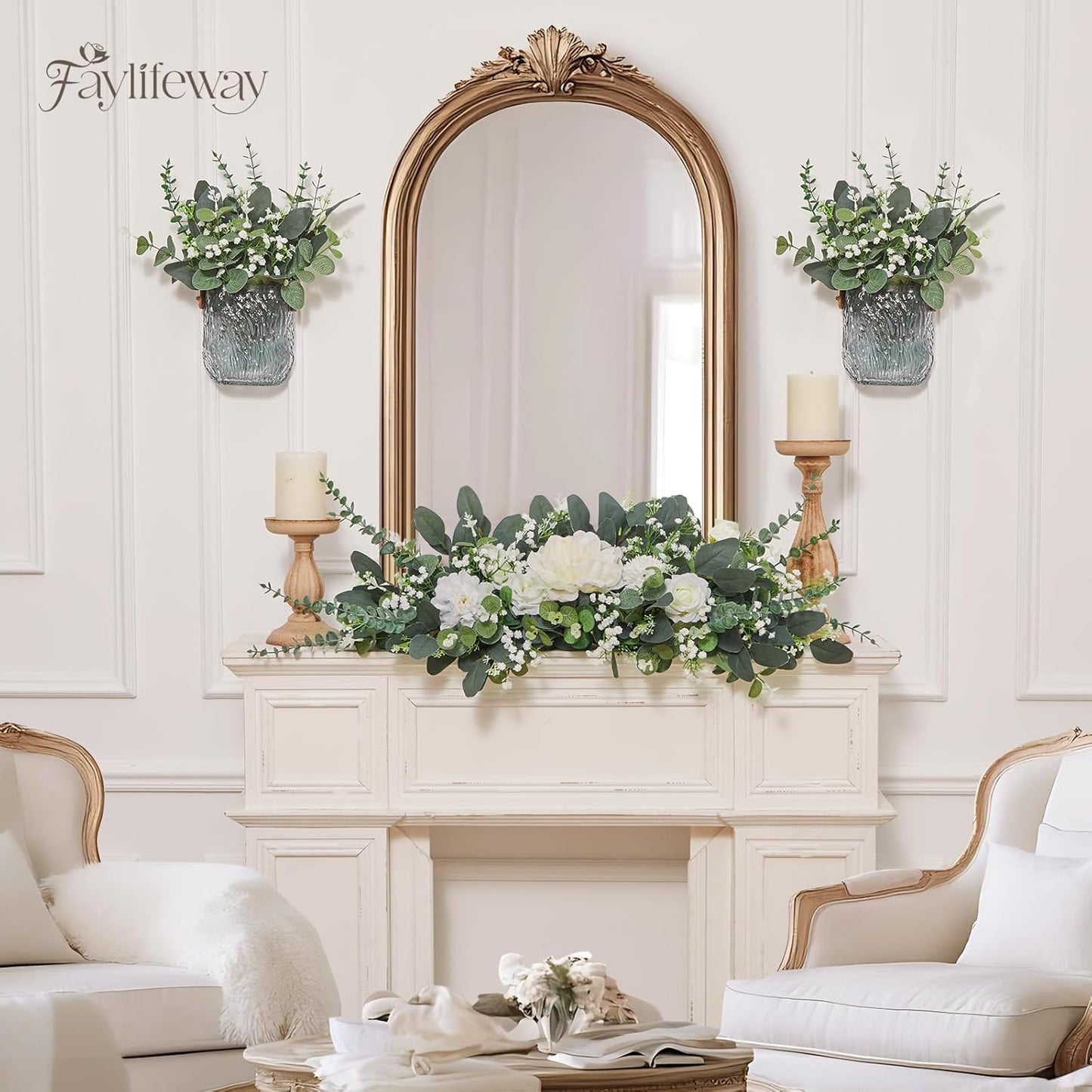 Baby Breath Flowers Artificial Bulk and Greenery Stems for DIY / Grey Green / Set of 120
