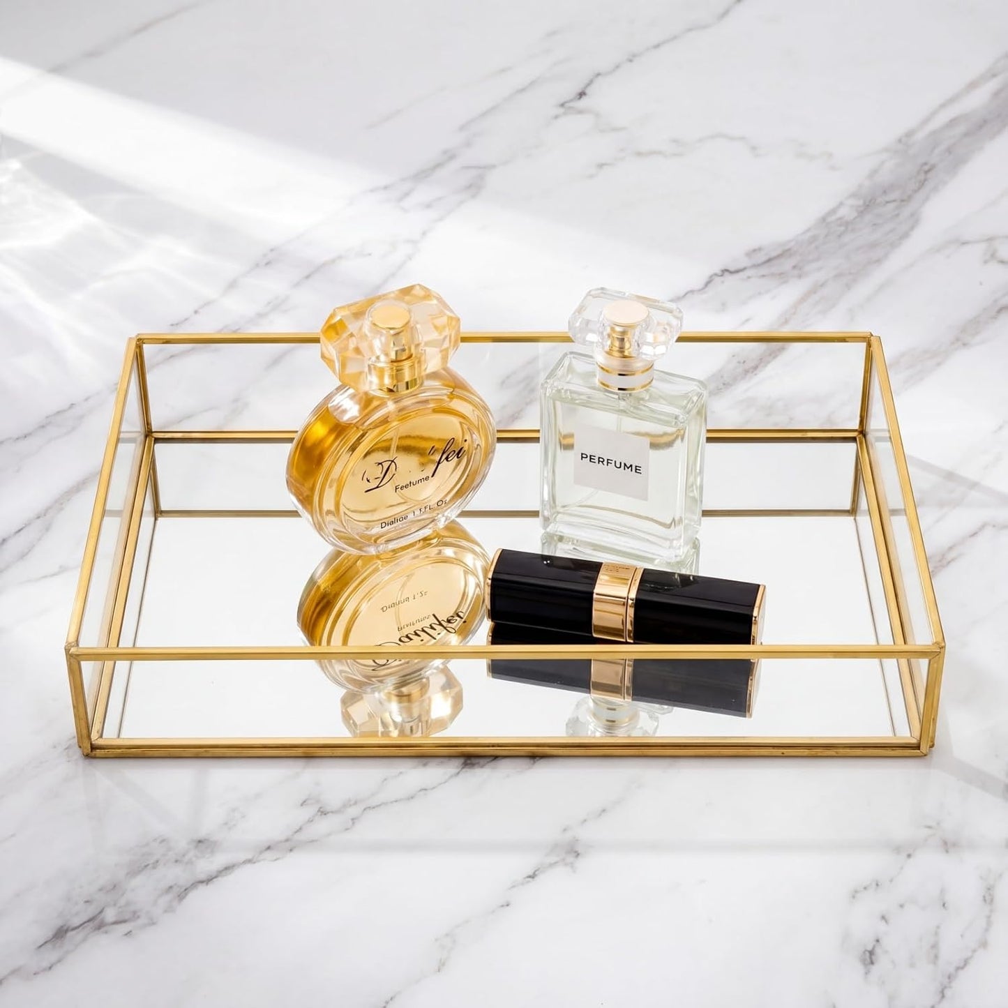 Vanity Tray / Perfume Trays / Gold / Set of 2