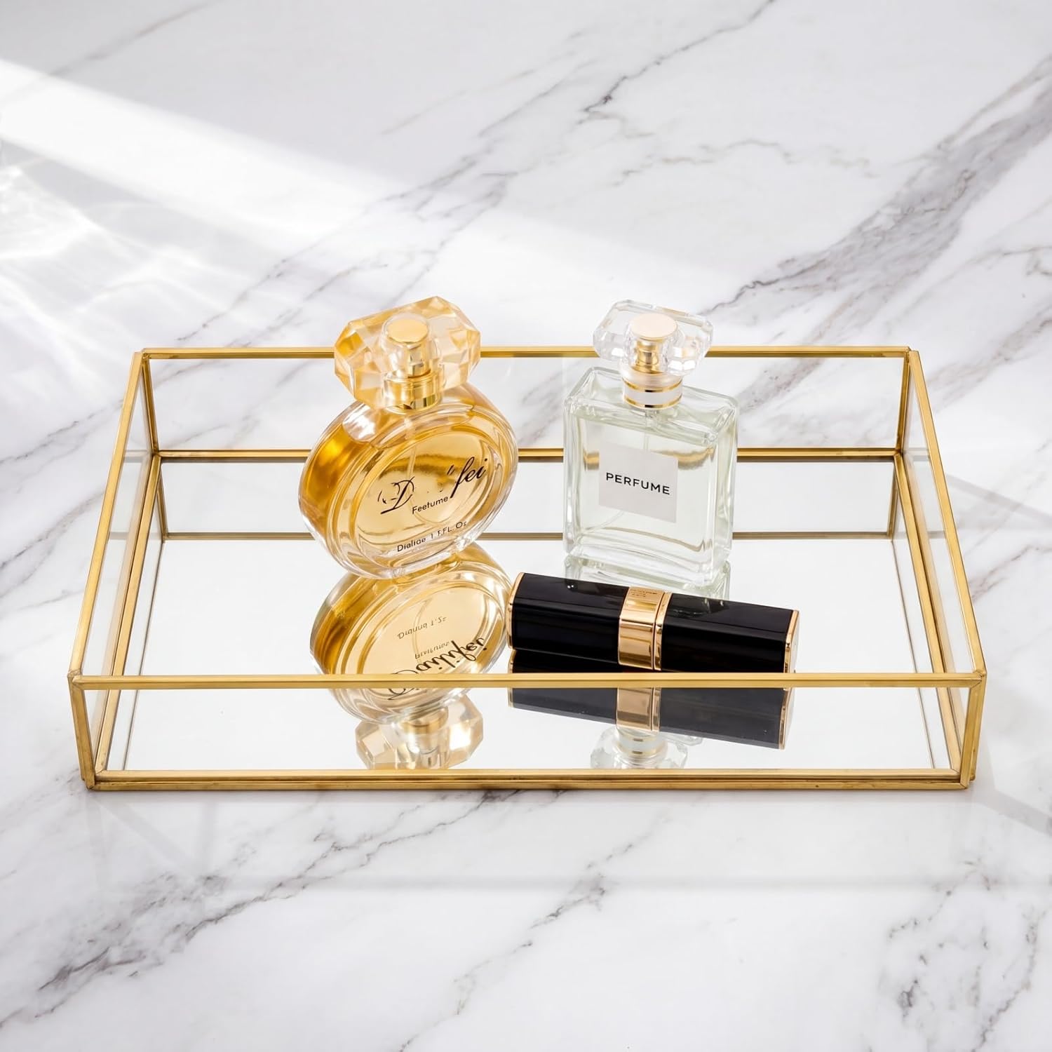 Vanity Tray / Perfume Trays / Gold / Set of 2