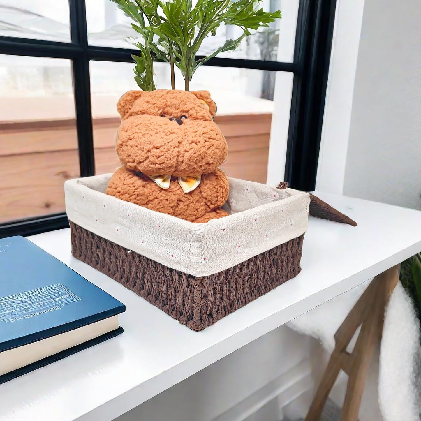 GIB Wicker Woven Storage Baskets / Brown / Set of 3