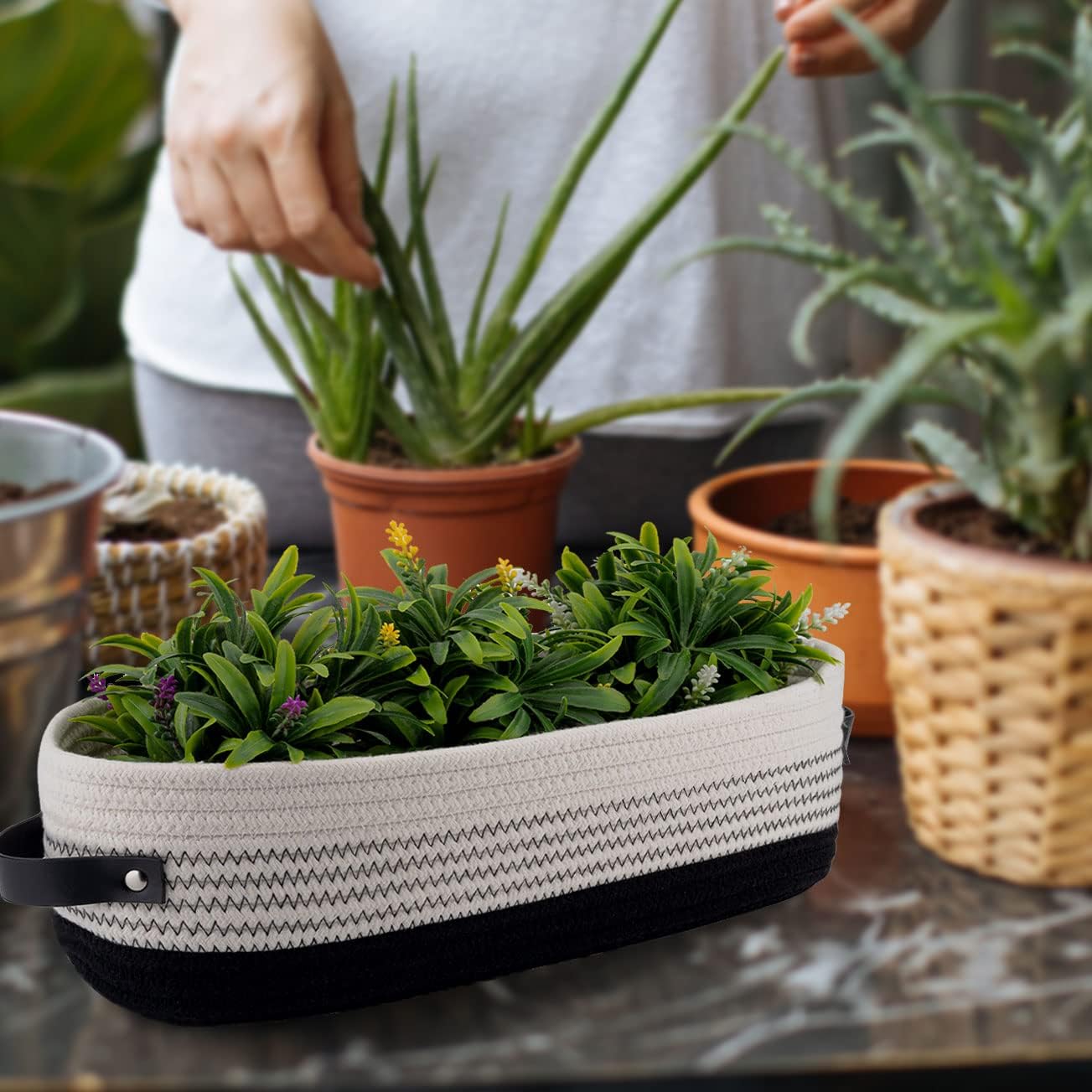 Toilet Paper Holder Basket / Black