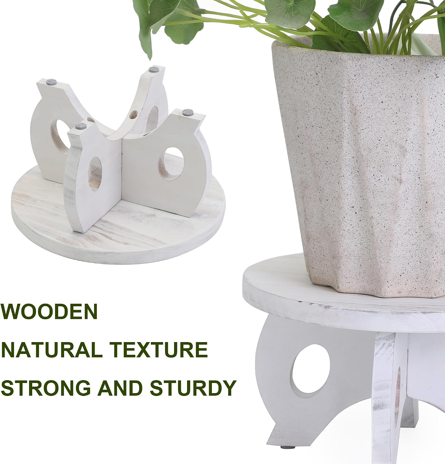 Small Plant Stand Kitchen Display Stand 10 inch Plant Holder Plant Stool Round Stand Risers Farmhouse Rustic Balcony