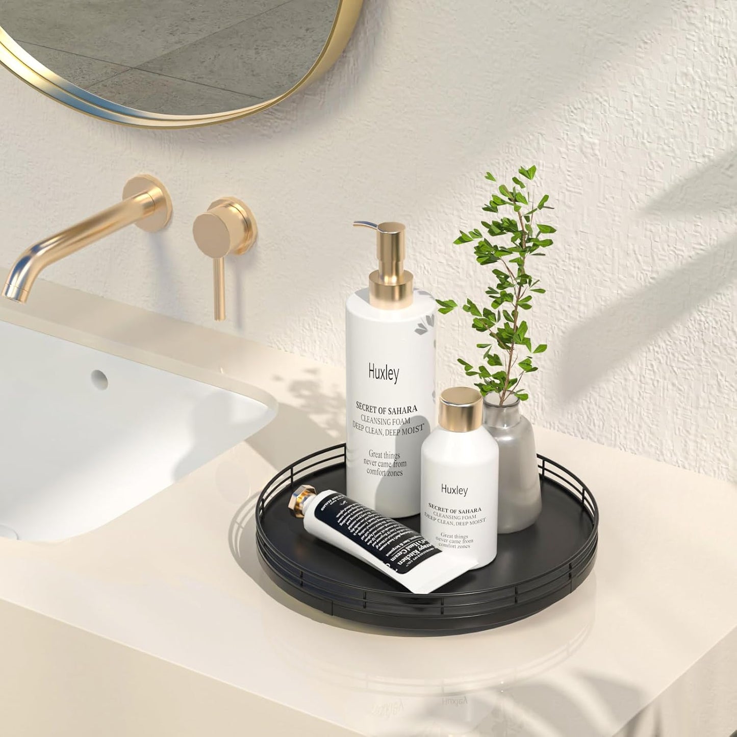 10" Oak Wood Lazy Susan Turntable Organizer / Black / Set of 10