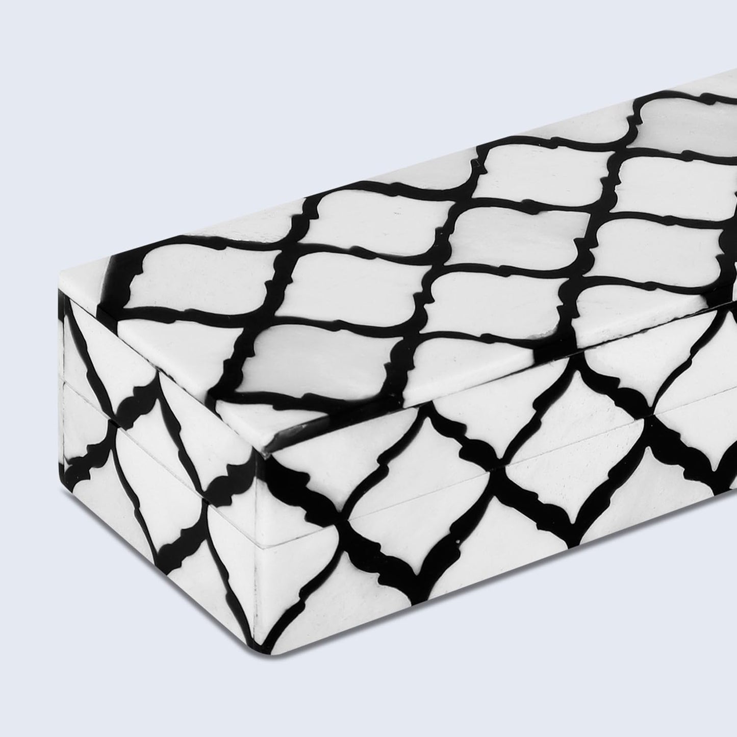 Moroccan Remote Control Holder Box / MUMTAZ-B&W / 10 x 2.5 x 1.5