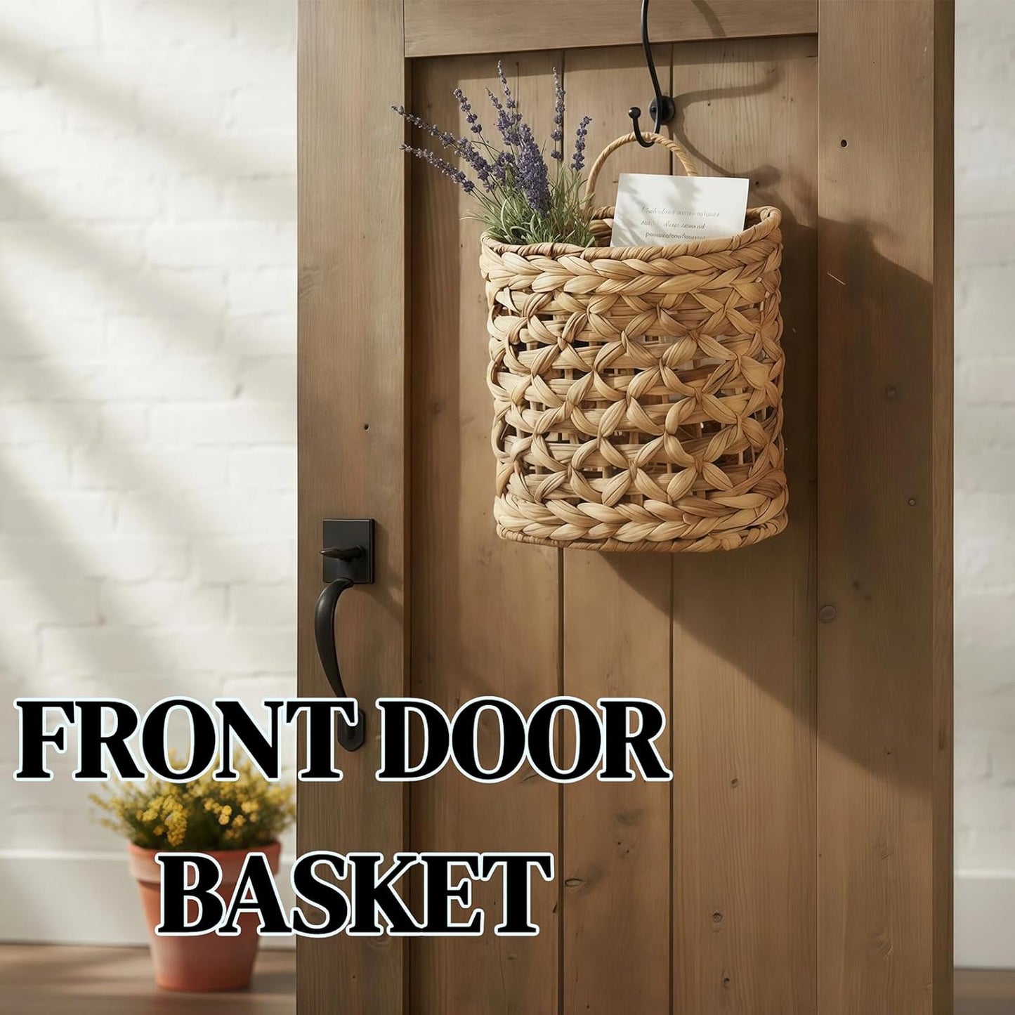 Wicker Wall Hanging Basket / Natural / Set of 2