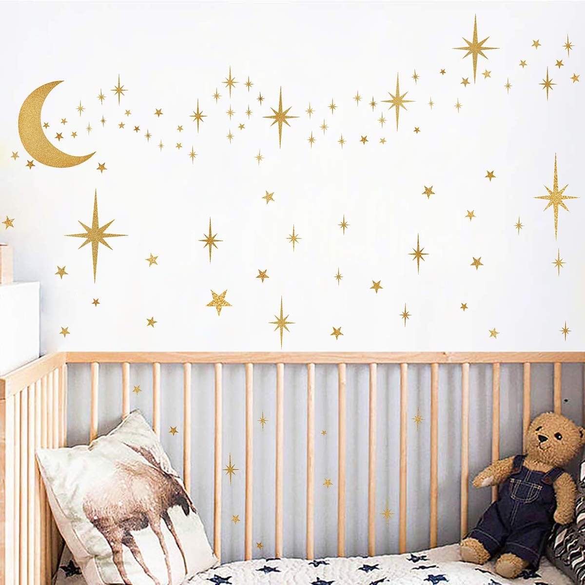 Retro Starburst Wall Decals Stars Wall Stickers Atomic Star Vinyl / Retro Starburst -vintage Gold