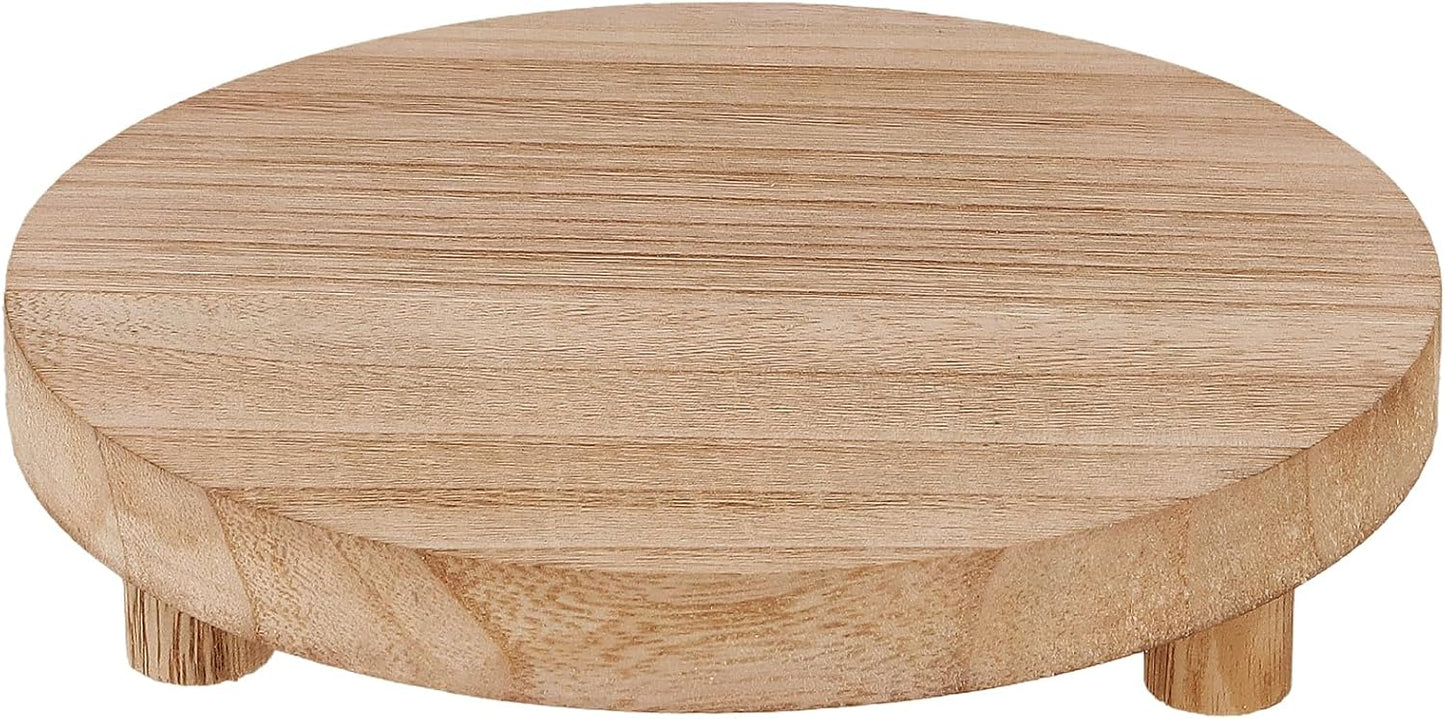 Round Wooden Pedestal Stand for Dessert Display / Set of 4