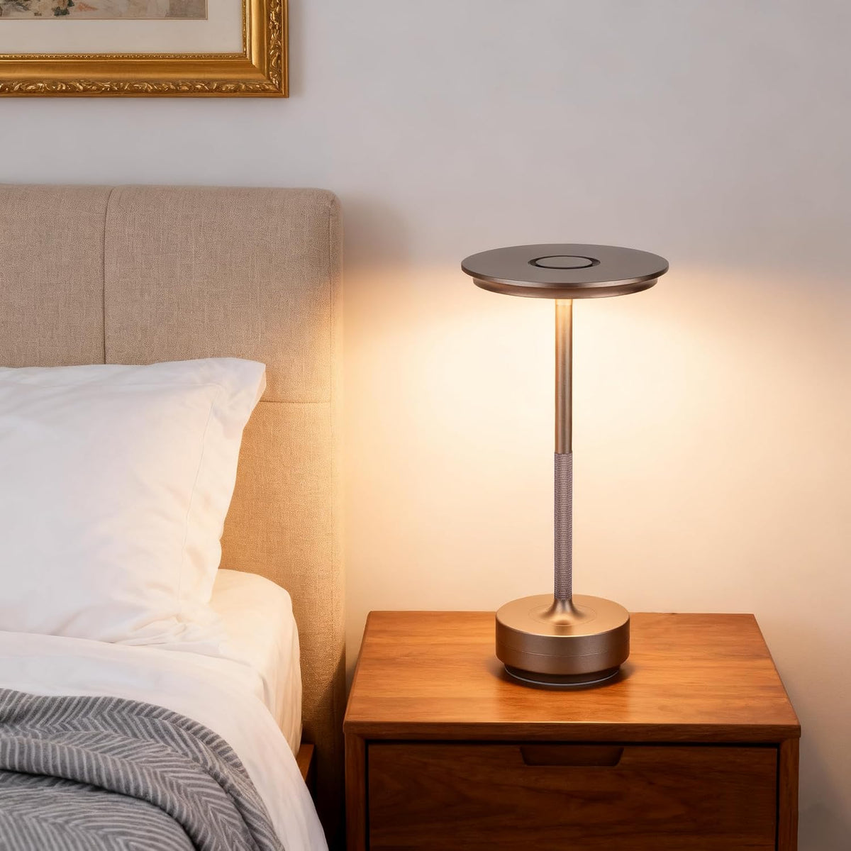 UdoUto 2-Pack Cordless Table Lamp Rechargeable-Coffee | 5000mAh Battery Operated, LED Table Light with Touch Stepless