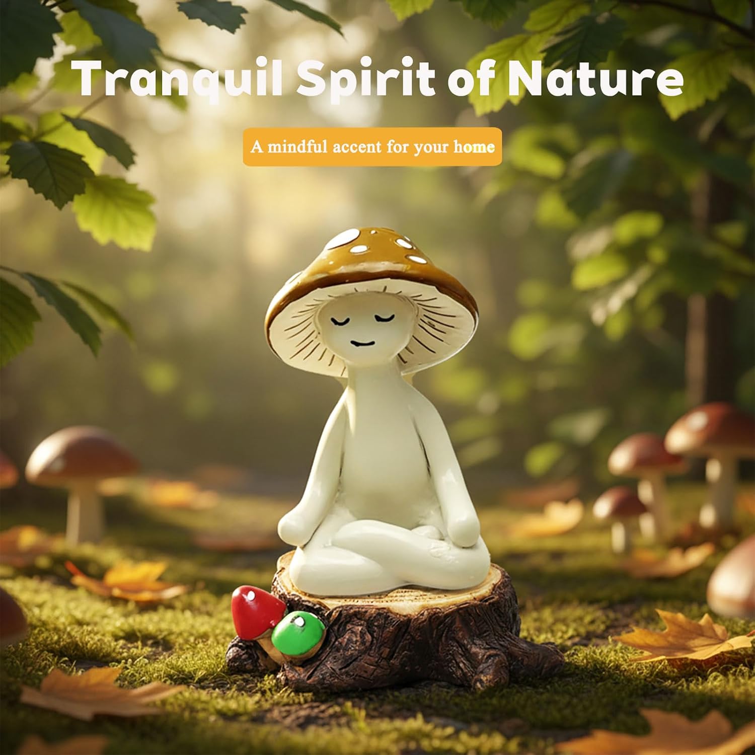 Zen Garden Mushroom Statue Meditation Mushroom Figurines