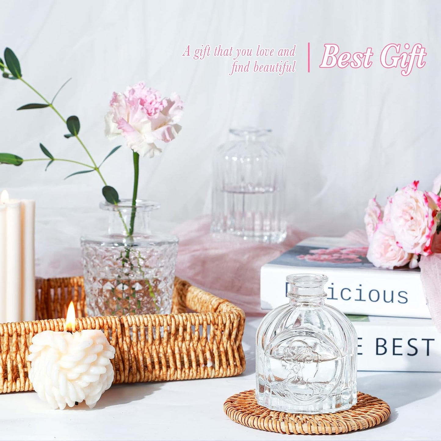 Clear Glass Bud Vases / Standard-clear / Set of 12