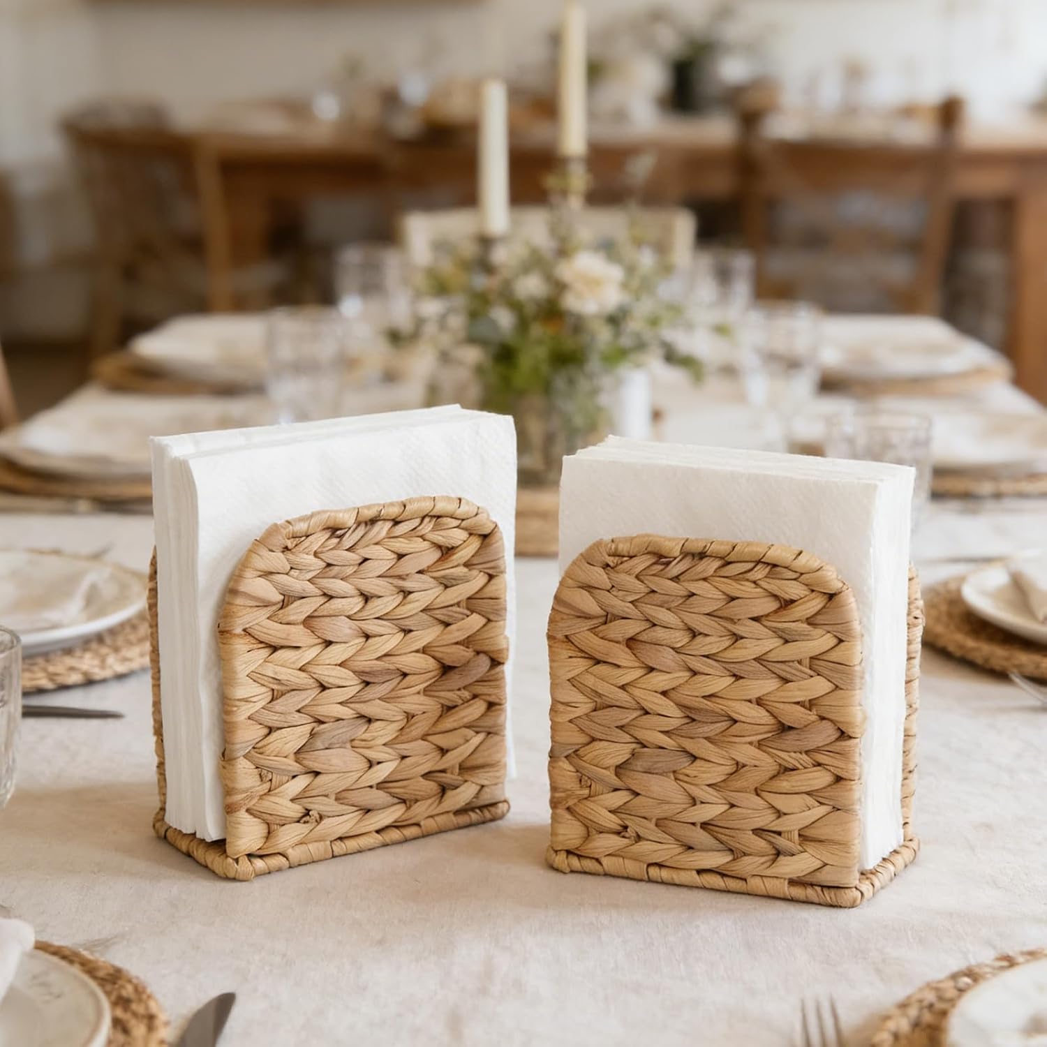2 PC Wicker Napkin Holder / Set of 2