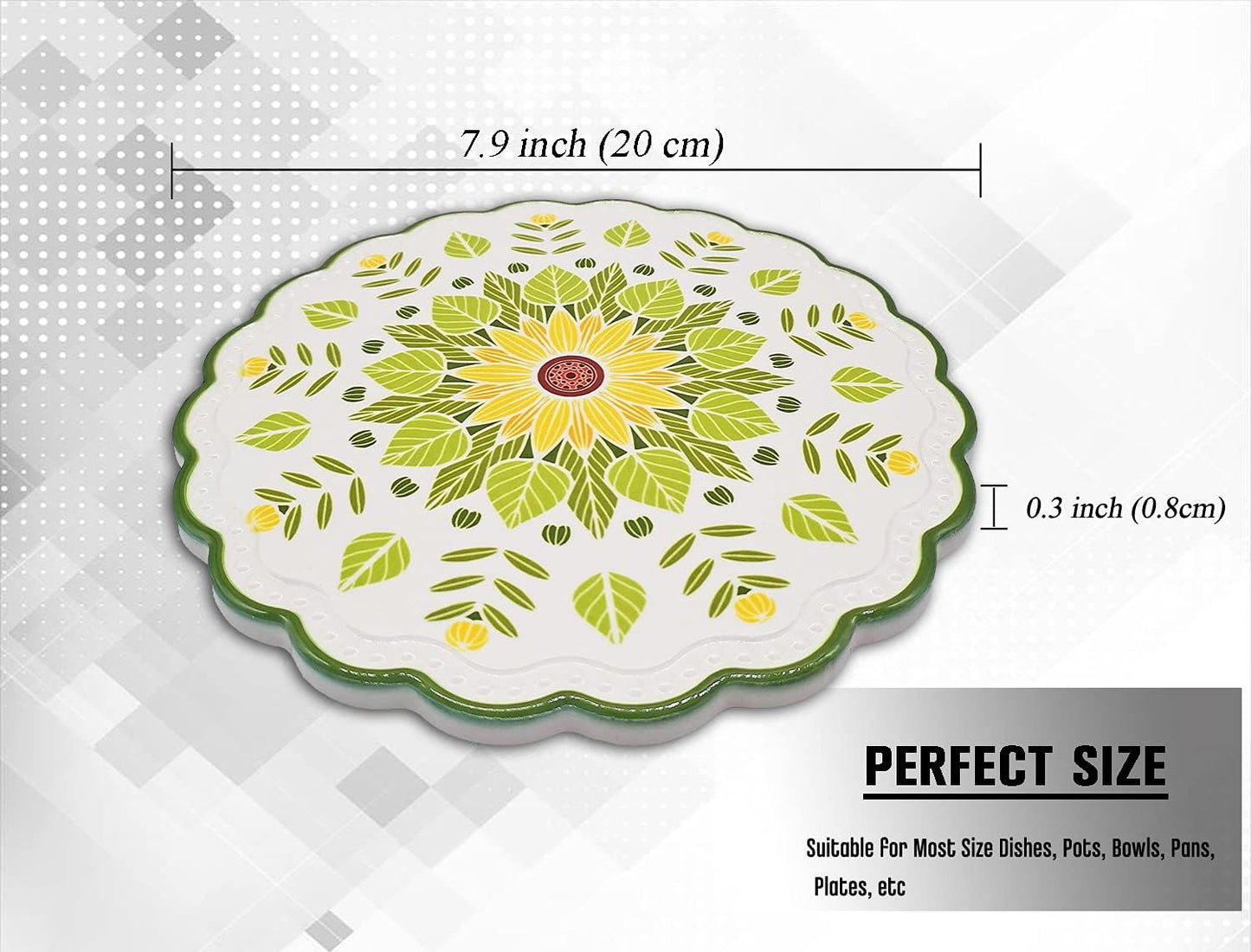 Ceramic Stone Trivets for Hot Pots and Pans, Versatile Trivet with Cork Base, Heat Resistant Mats for Countertop