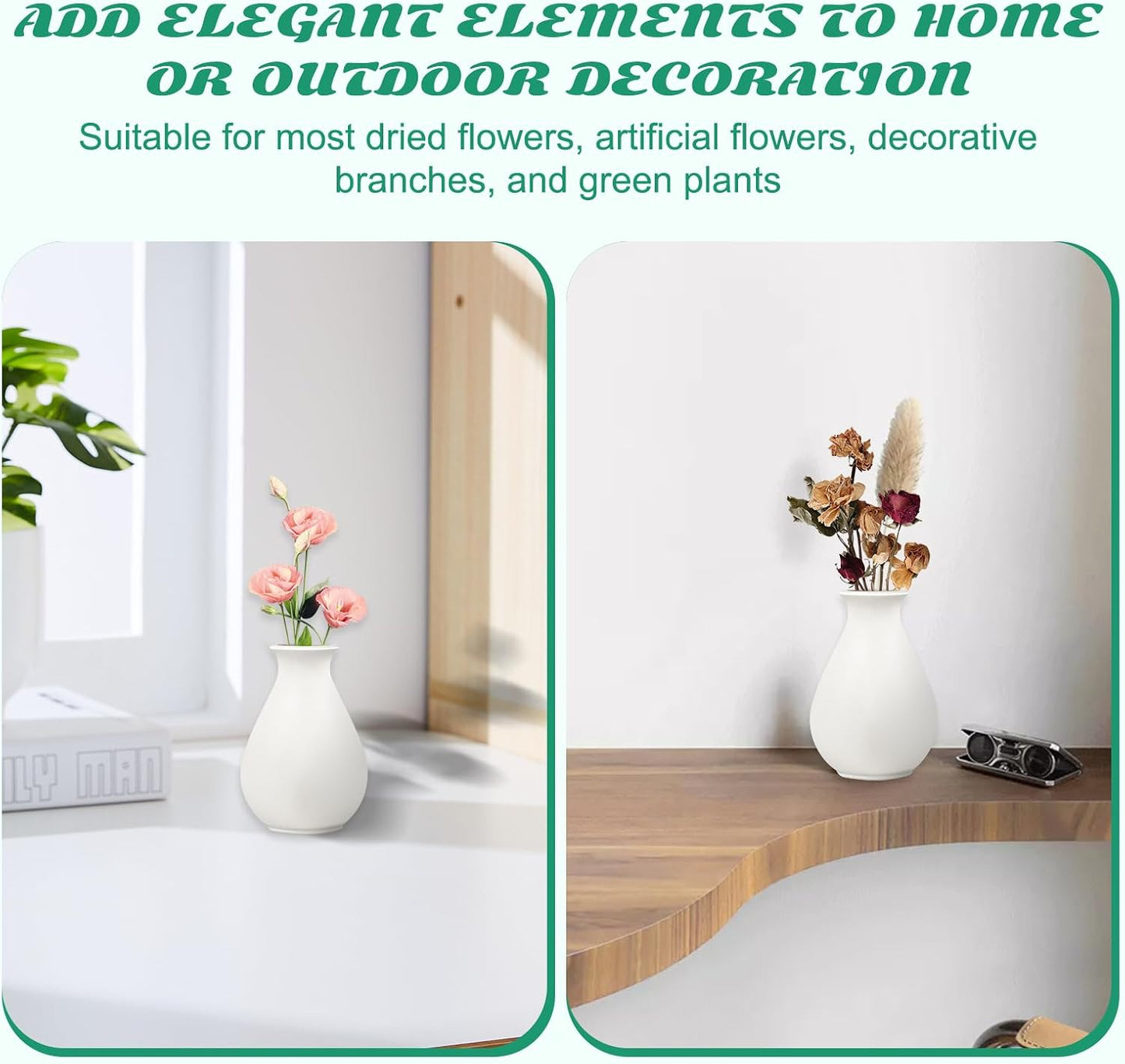 Ceramic Bud Vases Bulk / White / 3.9 Inch / Set of 15