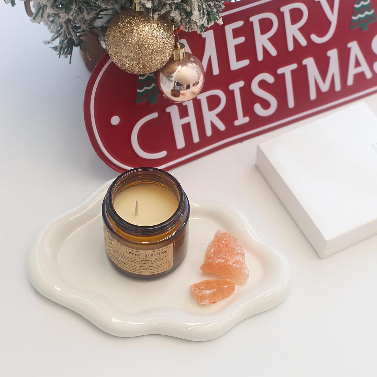 Ceramic Jewelry Tray Trinket Dish / White / 10.2 x 6.3 x 0.6