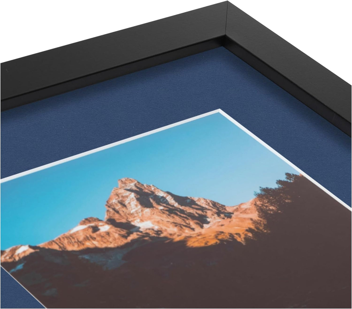ArtToFrames Collage Picture Frame 3 Opening 3-5x7 Photo Frame | Made in USA | Black Frame Delft Blue and Black Mats