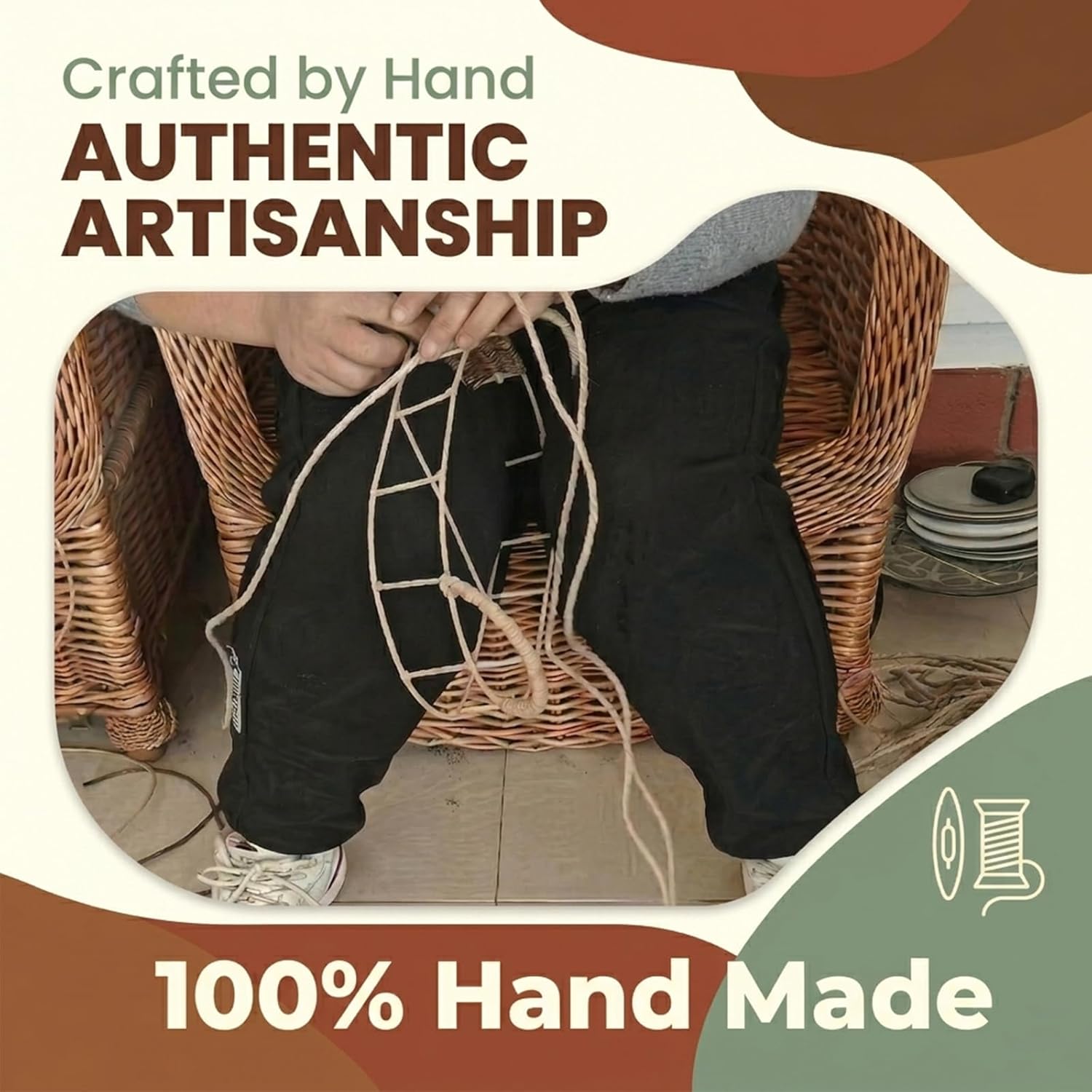 Handmade Paper Rope Basket / Small