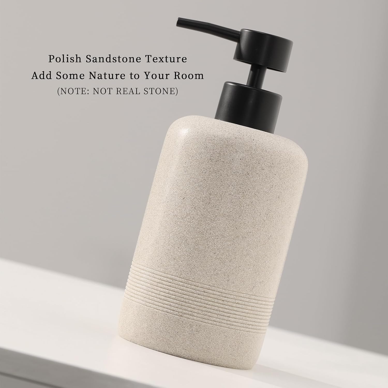 Soap Dispensers,13.53 OZ, 2 PCS,Sandstone Look Beige Empty Bottles | Simple,Refillable Hand Dish Lotion Shampoo and