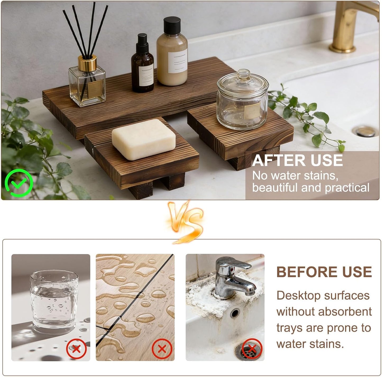 Rustic Farmhouse Countertop Organizer / Natural Rustic