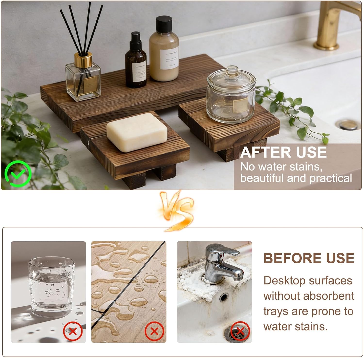 Rustic Farmhouse Countertop Organizer / Natural Rustic