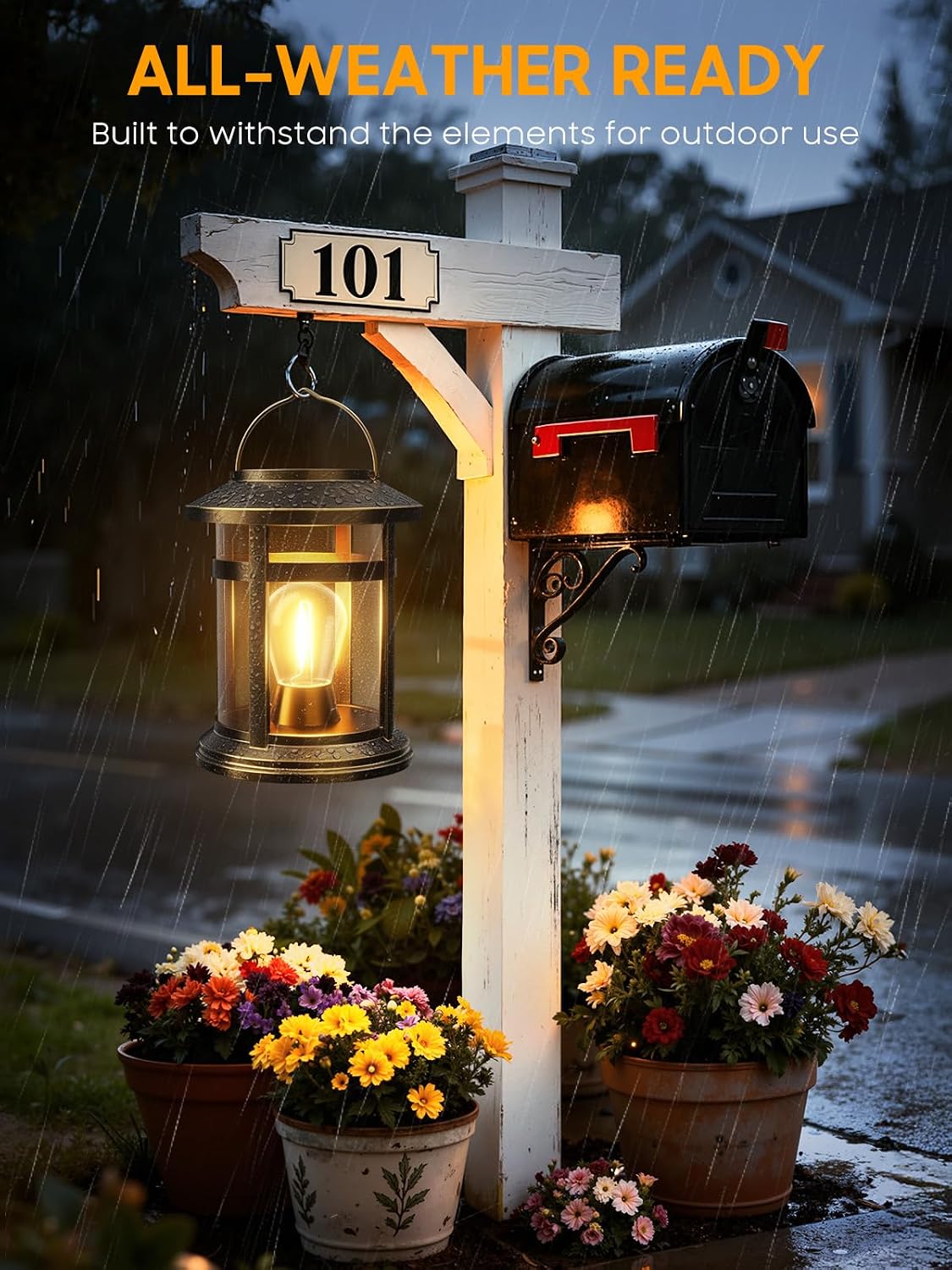 Solar Lantern Outdoor Waterproof, 6 Pack Bright Hanging Solar Lights for Outside Decorative, Upgraded Solar Powered
